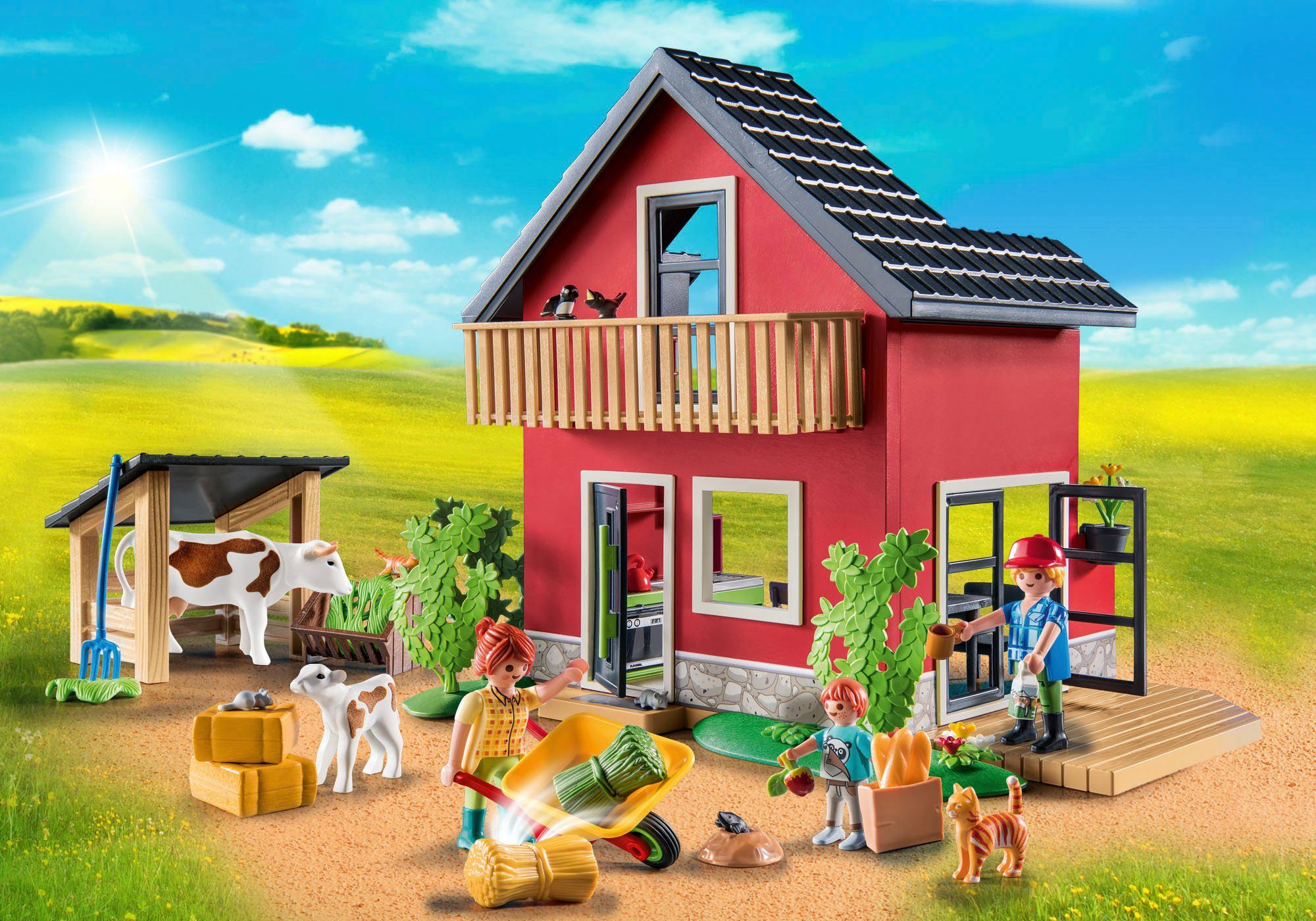 Playmobil® Konstruktions-Spielset Bauernhaus in Made Germany (71248), Country, teilweise aus Material; recyceltem