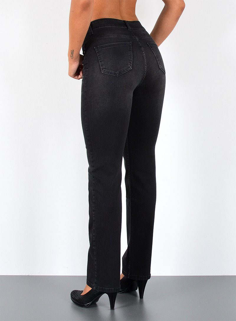 ESRA Straight-Jeans Premium Damen Straight Fit Jeans High Waist Hose bis Übergröße G5 Jeans Damen Straight Fit High Waist Damen Jeans Regular Stretch-Jeans – Bild 5 von 5