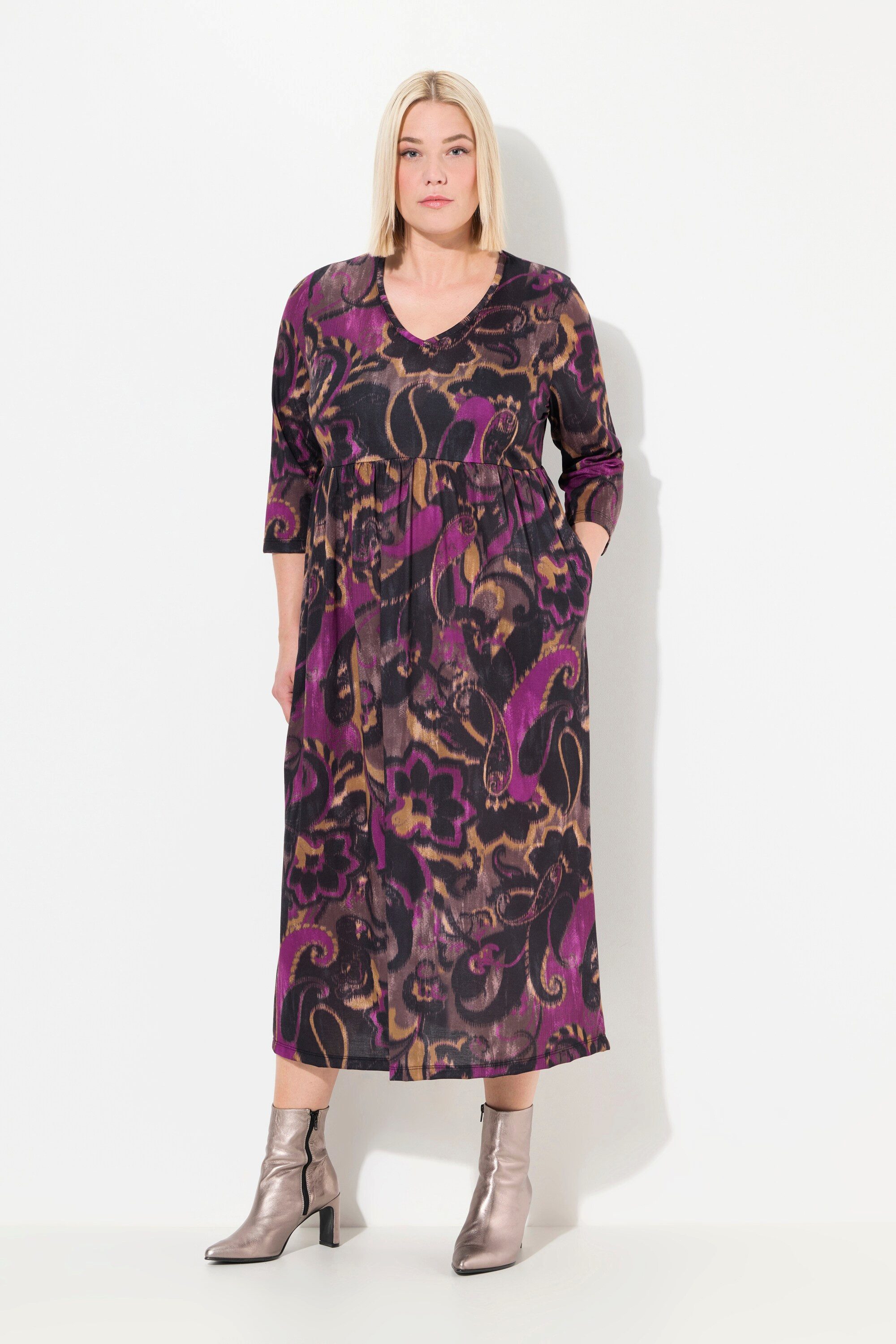 Maxikleid Jersey-Maxikleid A-Linie CottonTouch Alloverdruck