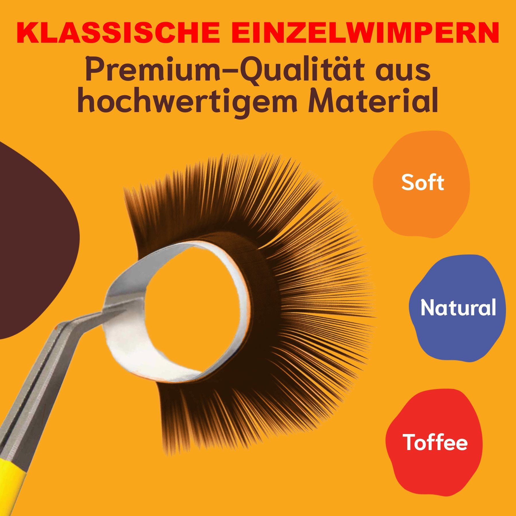 Lovely Einzelwimpern Wimpernverlängerung farbige Farbe hellbraun von Lovely Rili Toffee