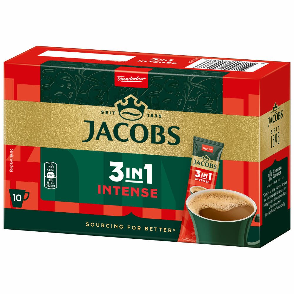JACOBS Kaffee 3in1 Intense, 10 Sticks