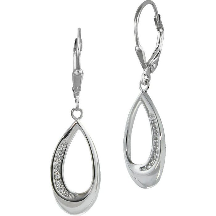 SilberDream Paar Ohrhänger SilberDream Damen Ohrhänger Ohrringe (Ohrhänger) Damen Ohrhänger Träne aus 925 Sterling Silber glanz Farbe: silber weiß