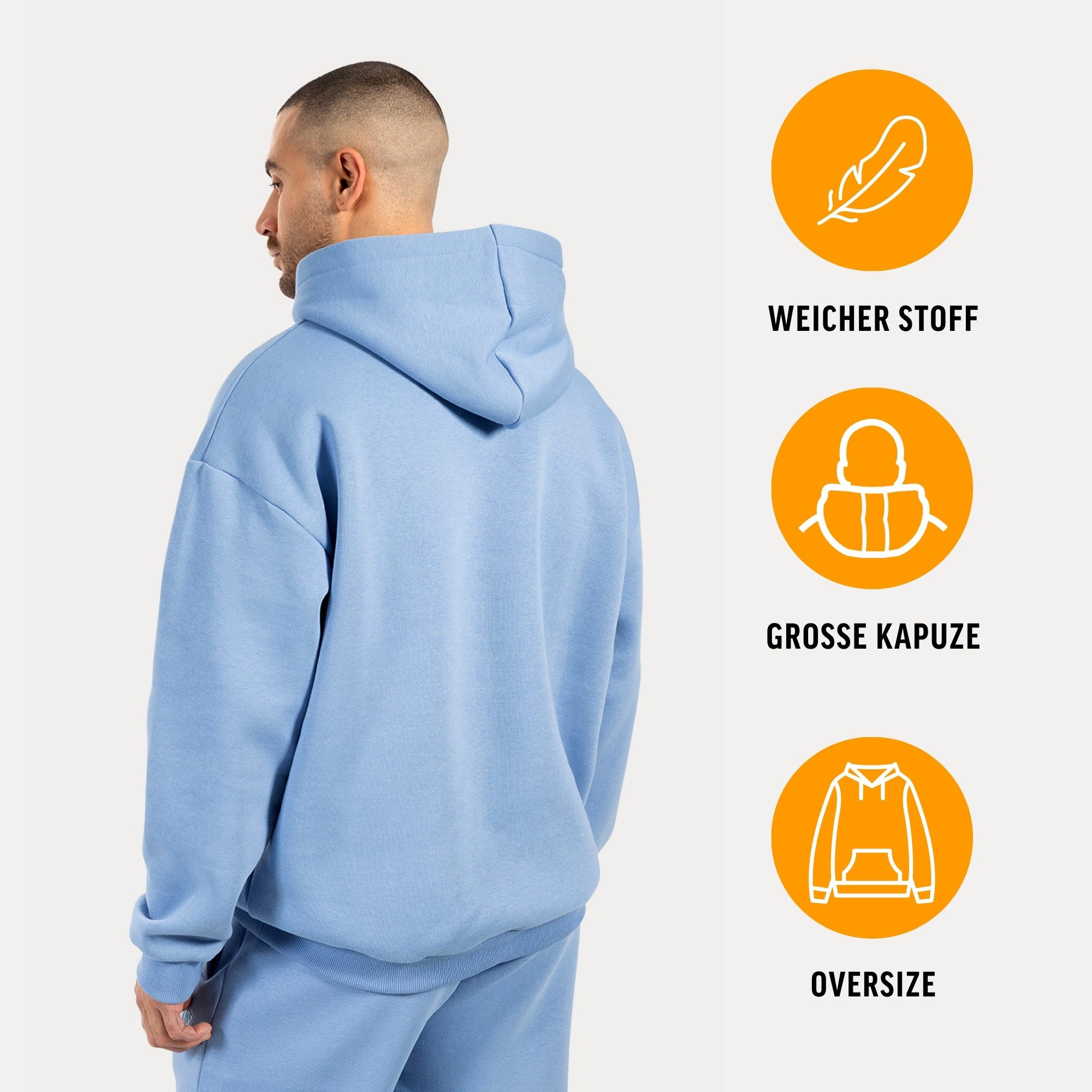 Smilodox Hoodie Kayson, Oversize Kapuzenpullover, Frontprint, große Kapuze günstig online kaufen