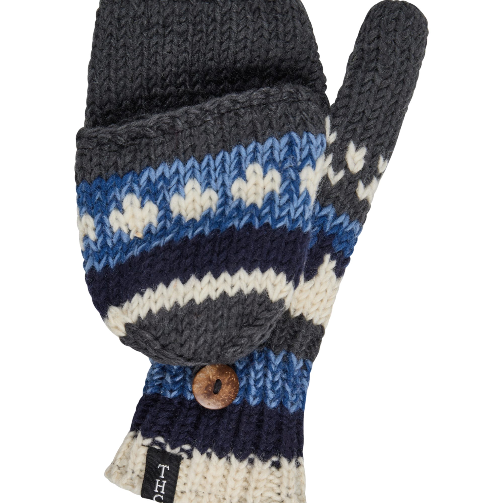 THC Natural Line Strickhandschuhe THC Klapphandschuhe 816 (1-St., 1 Paar) abklappbare Fingerspitzen