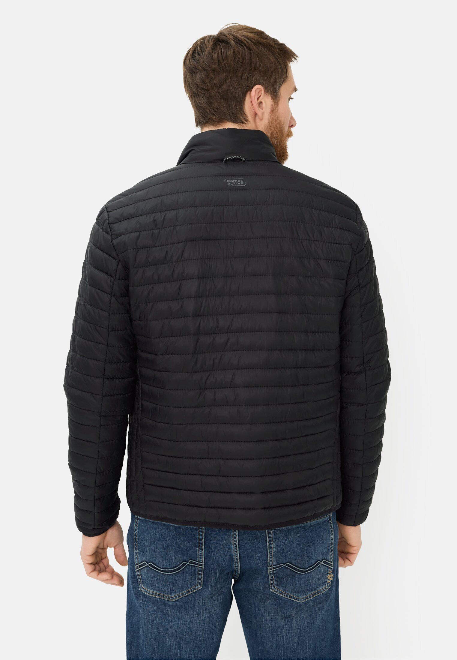 camel active Steppjacke Stepppjacke mit wasserabweisender Funktion Langarm Markenlogo