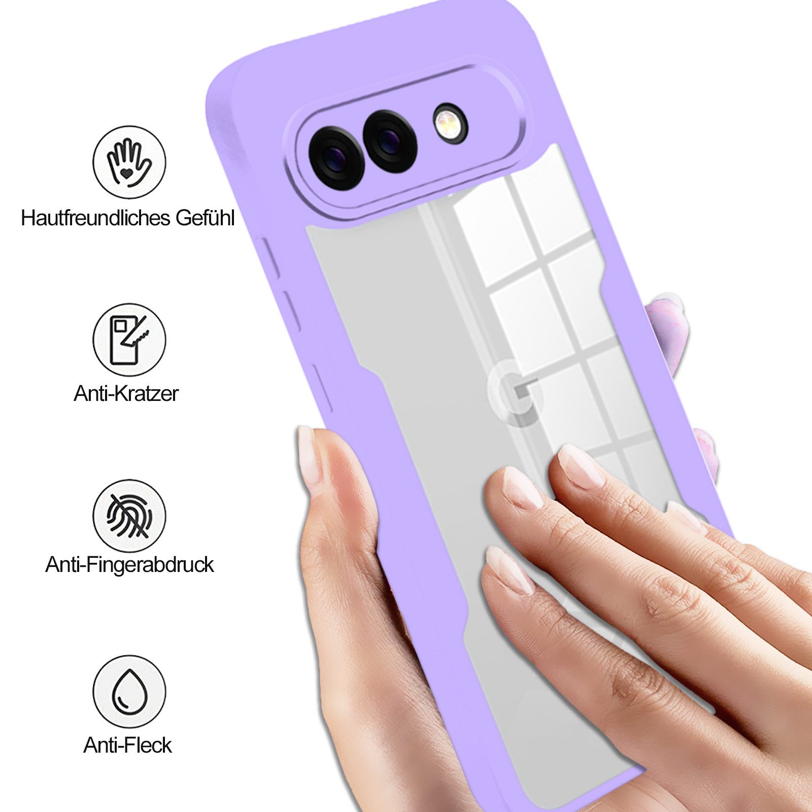 betterfon Handyhülle 360 Grad Schutzhülle für Google Pixel 10a - Full Body Case, Vollschutz Case mit integriertem Displayschutz und klarer Sicht – Bild 4 von 5