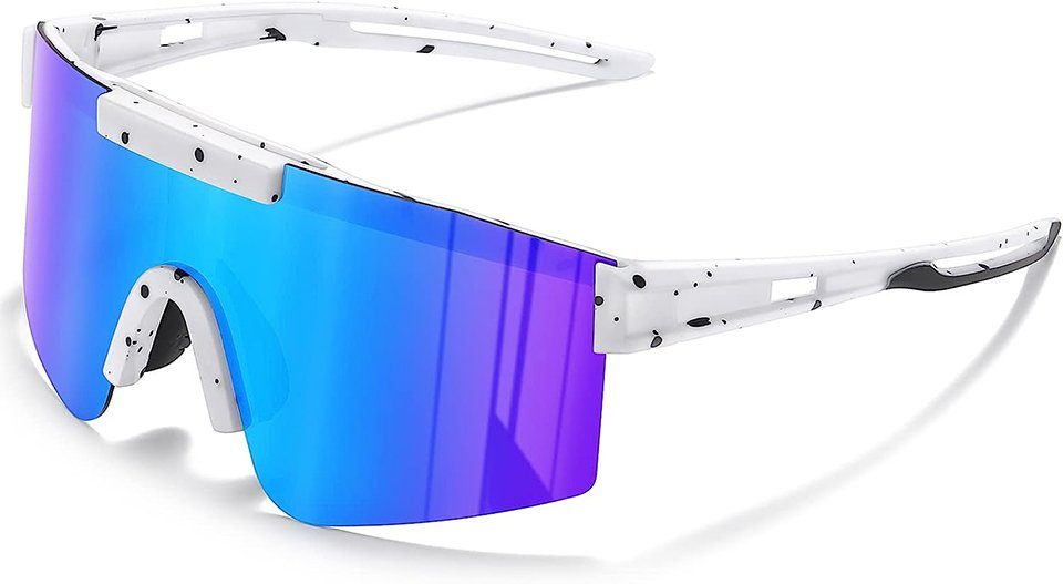PACIEA Sportbrille Sport-Sonnenbrille Herren-Damen-Fahrradbrille Polarisiert UV400 Ski Weiss