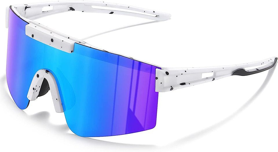 PACIEA Sportbrille Sport-Sonnenbrille Weiss Ski Herren-Damen-Fahrradbrille Polarisiert UV400