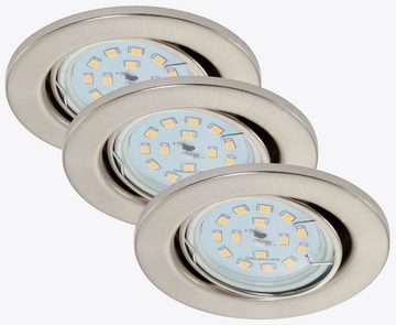 Briloner Leuchten LED Einbauleuchte 7220-032, LED wechselbar, Warmweiß, matt-nickel, GU10, Einbaustrahler, Einbauspot
