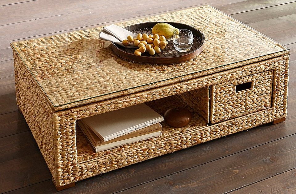 Home affaire, Couchtisch,»Schönerempfang«, aus Wasserhyazinthengeflecht