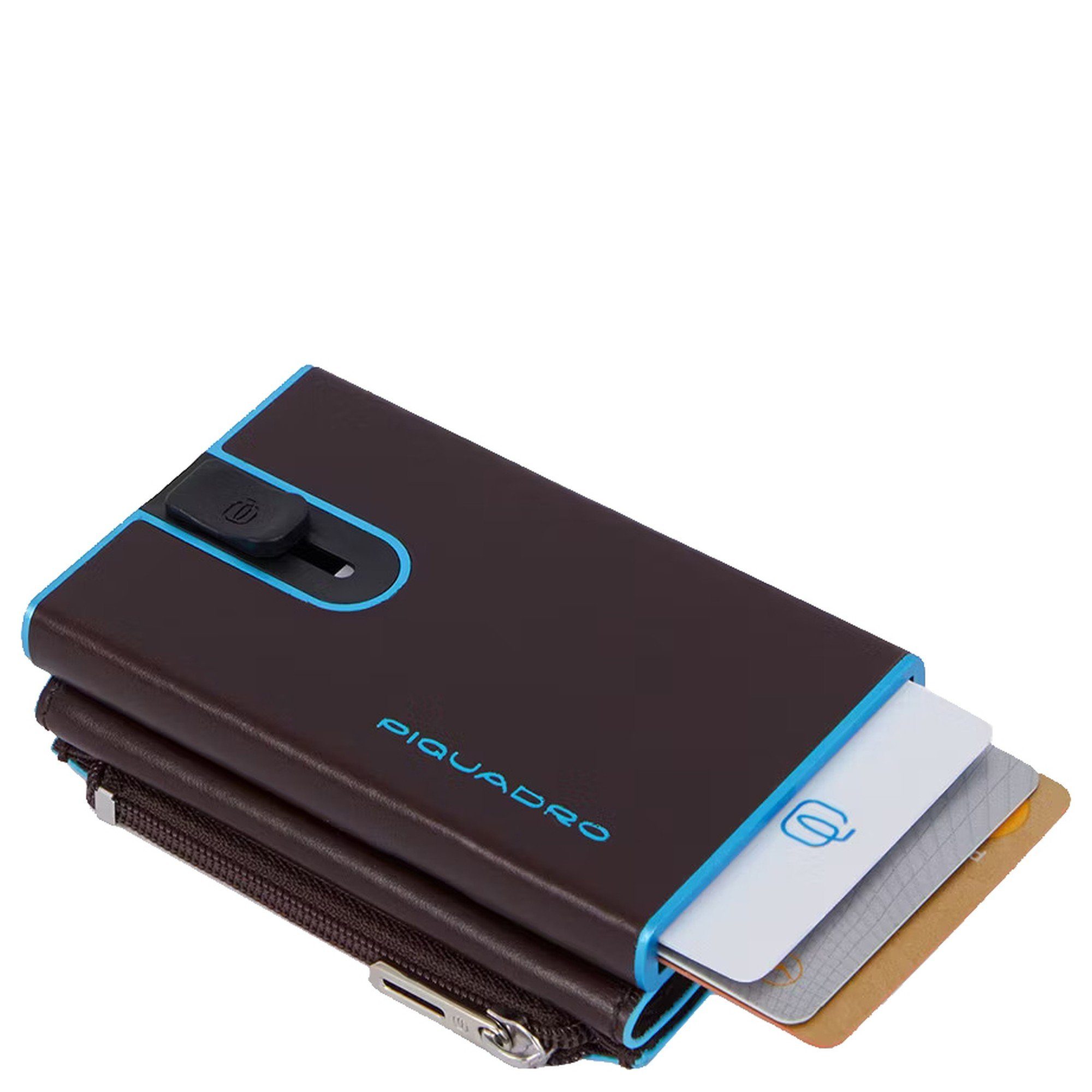 Piquadro Geldbörse Blue Square - 10 RFID mahogany Kreditkartenetui cm (1-tlg) 11cc