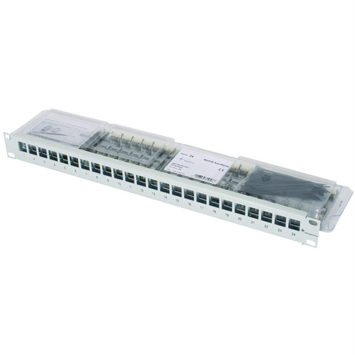 19"-Modulträger 1 HE Netzwerk-Panel