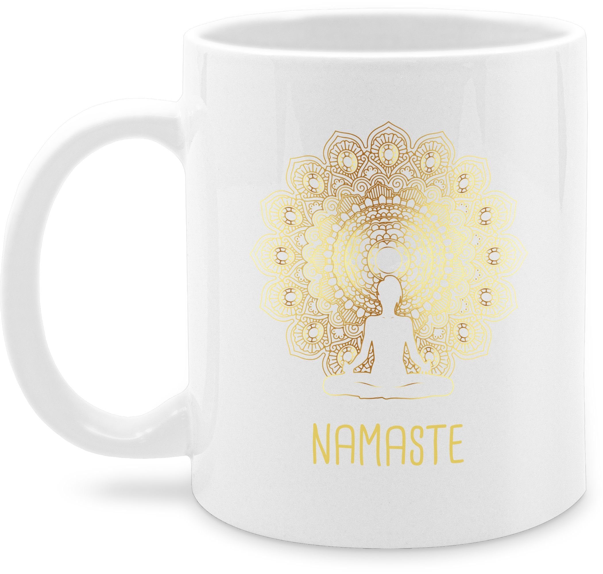 Shirtracer Tasse Namaste Yoga Chakra Mandala, Keramik, Yoga 2 Weiß