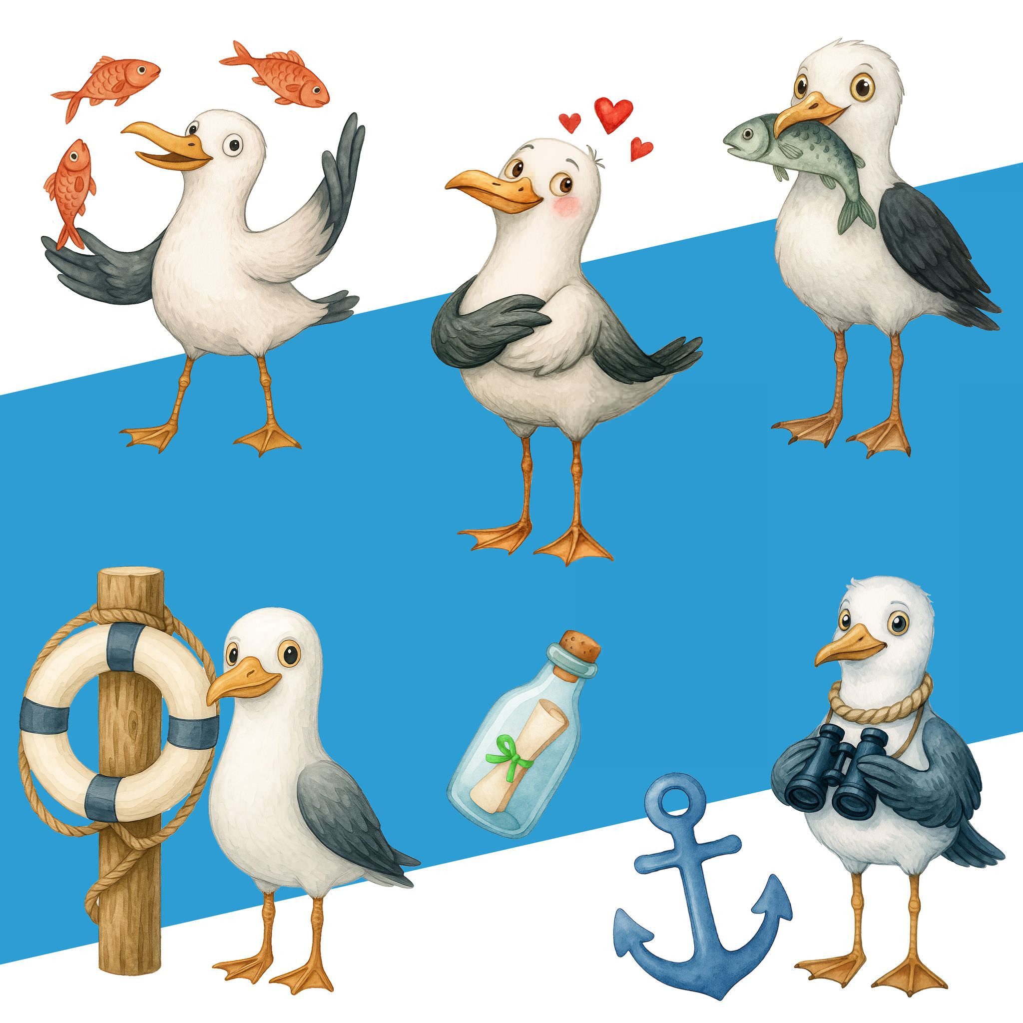 Sunnywall Wandtattoo Aufkleber Maritim Möwen - günstig online kaufen