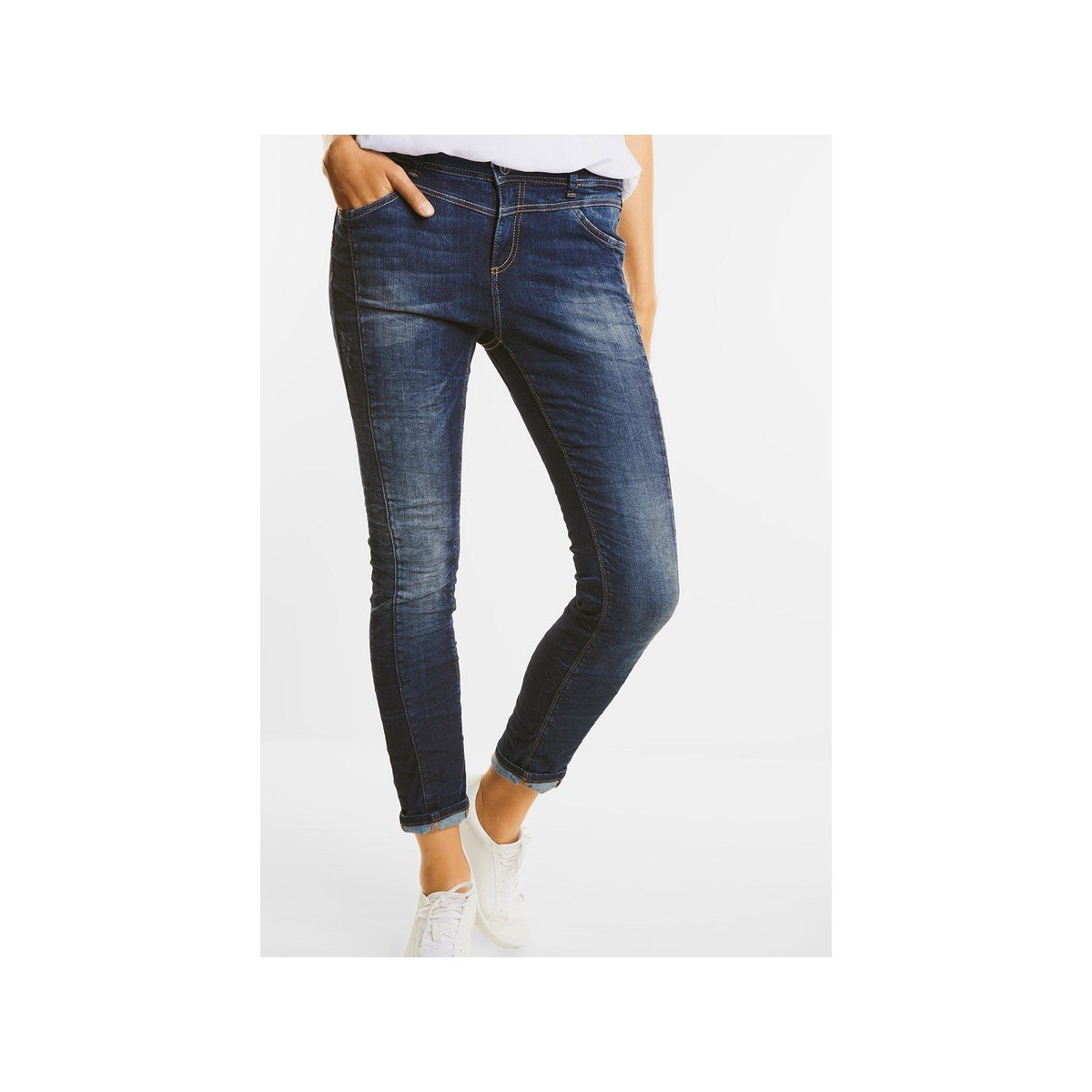 ONE STREET (1-tlg) regular blau Slim-fit-Jeans
