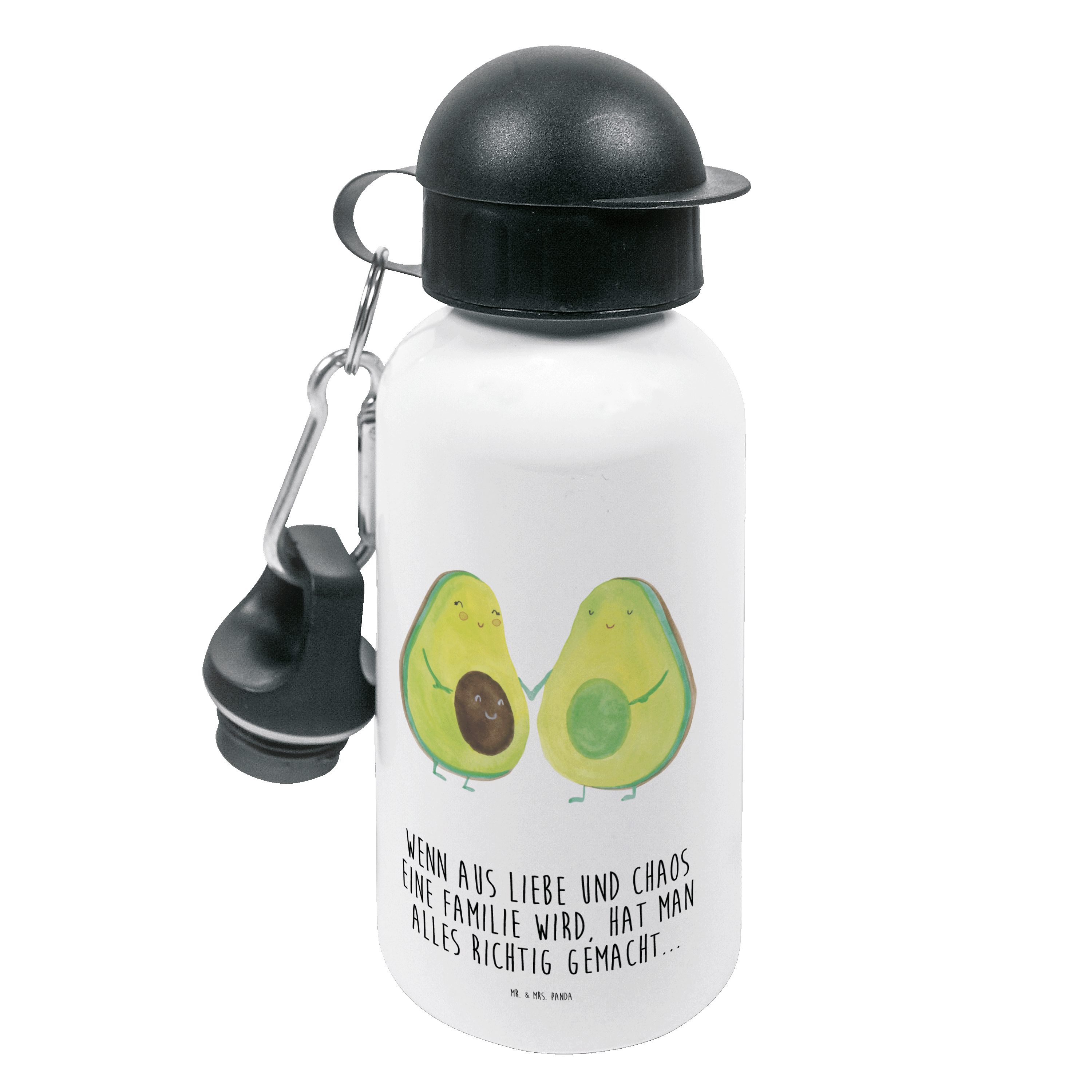 Mr. & Mrs. Panda Trinkflasche Avocado Pärchen - Weiß - Geschenk, Trinkflasche, Jungs, Avocuddle, Ba