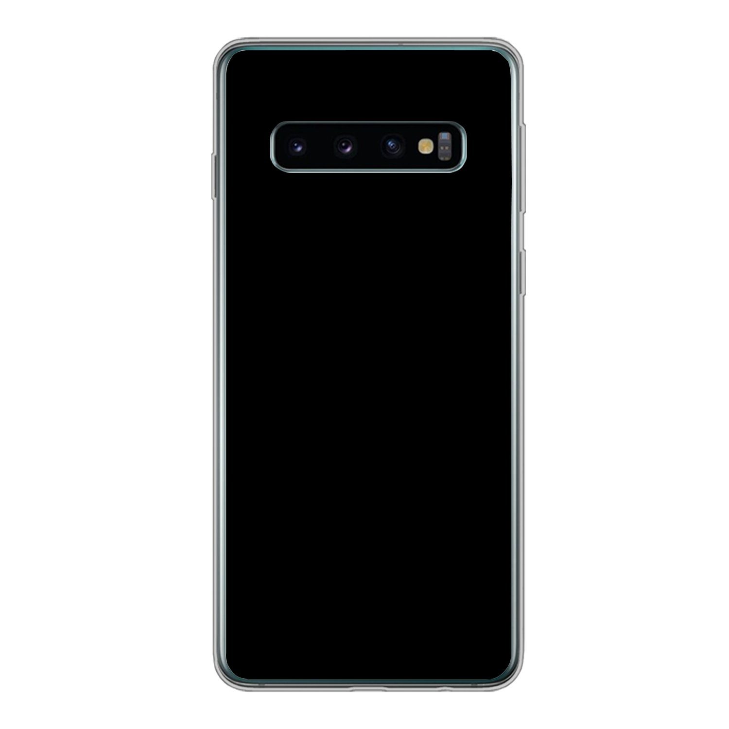 MuchoWow Handyhülle für Samsung Galaxy S10 Schwarz - Einfarbig, Phone Case, Silikon, Schutzhülle Dünn