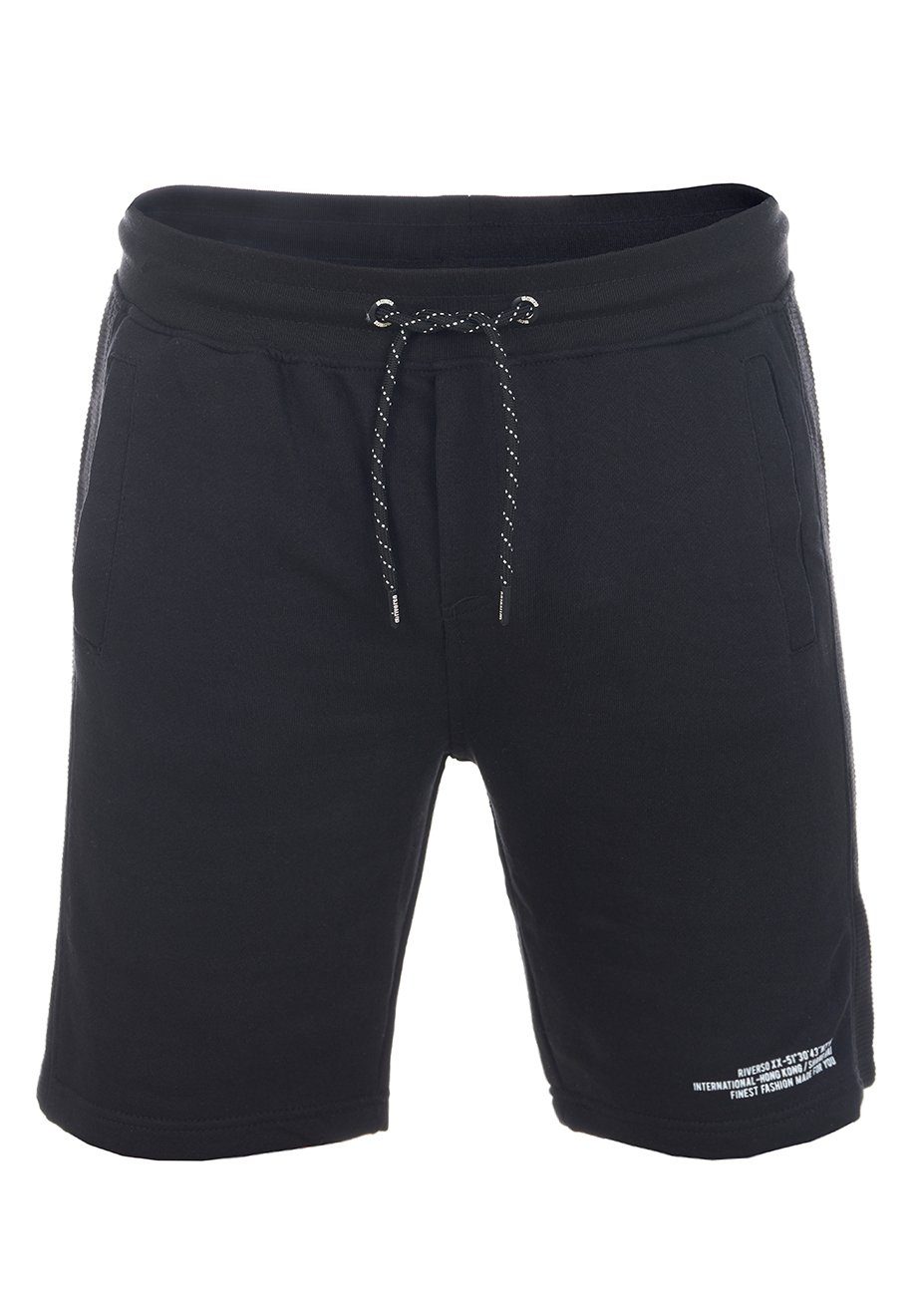 Fit Regular RIVBlake Herren Bermudashort Sportshorts Black riverso Sweatshorts mit Kordelzug