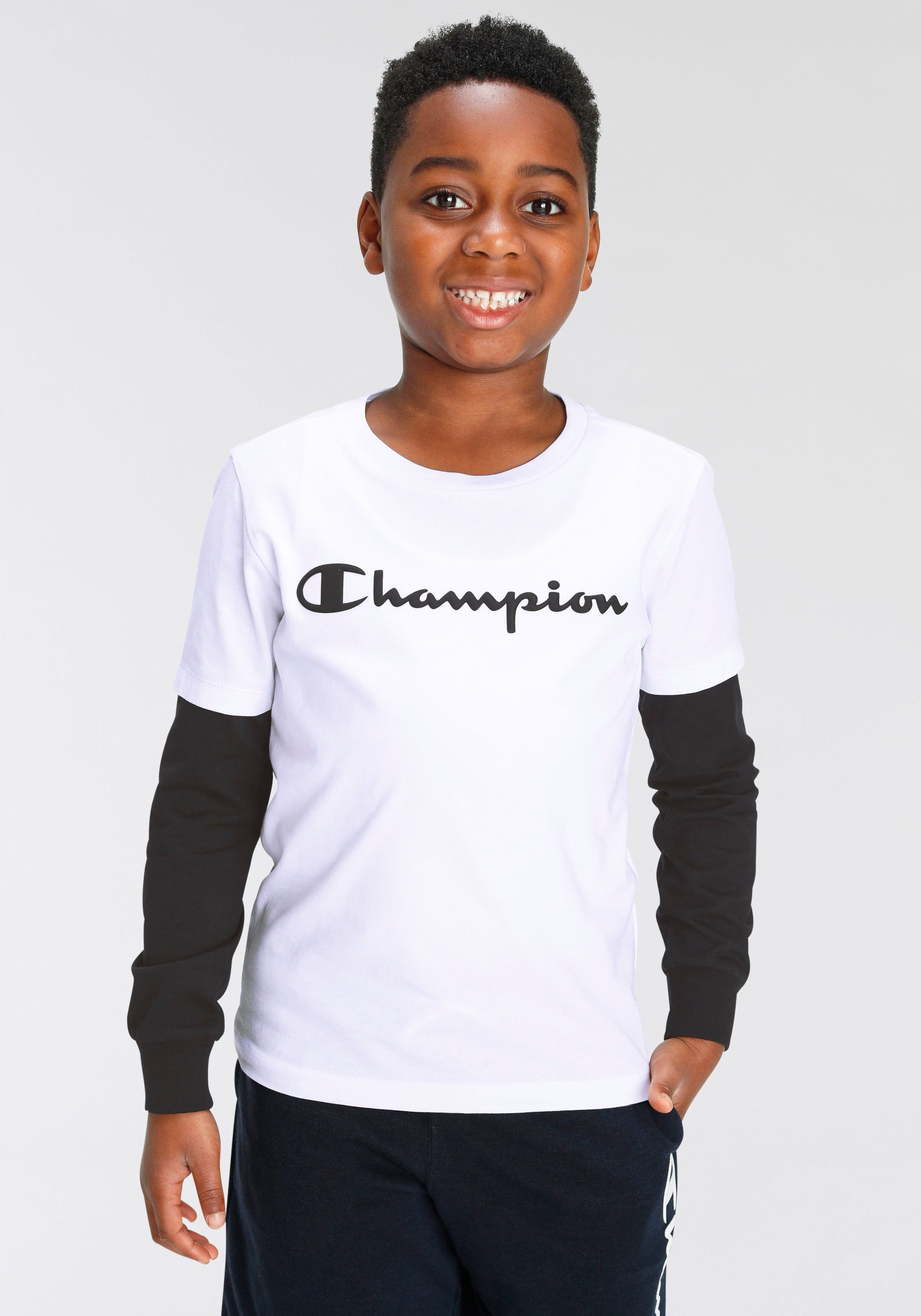 Champion Langarmshirt Long Sleeve T-Shirt weiß