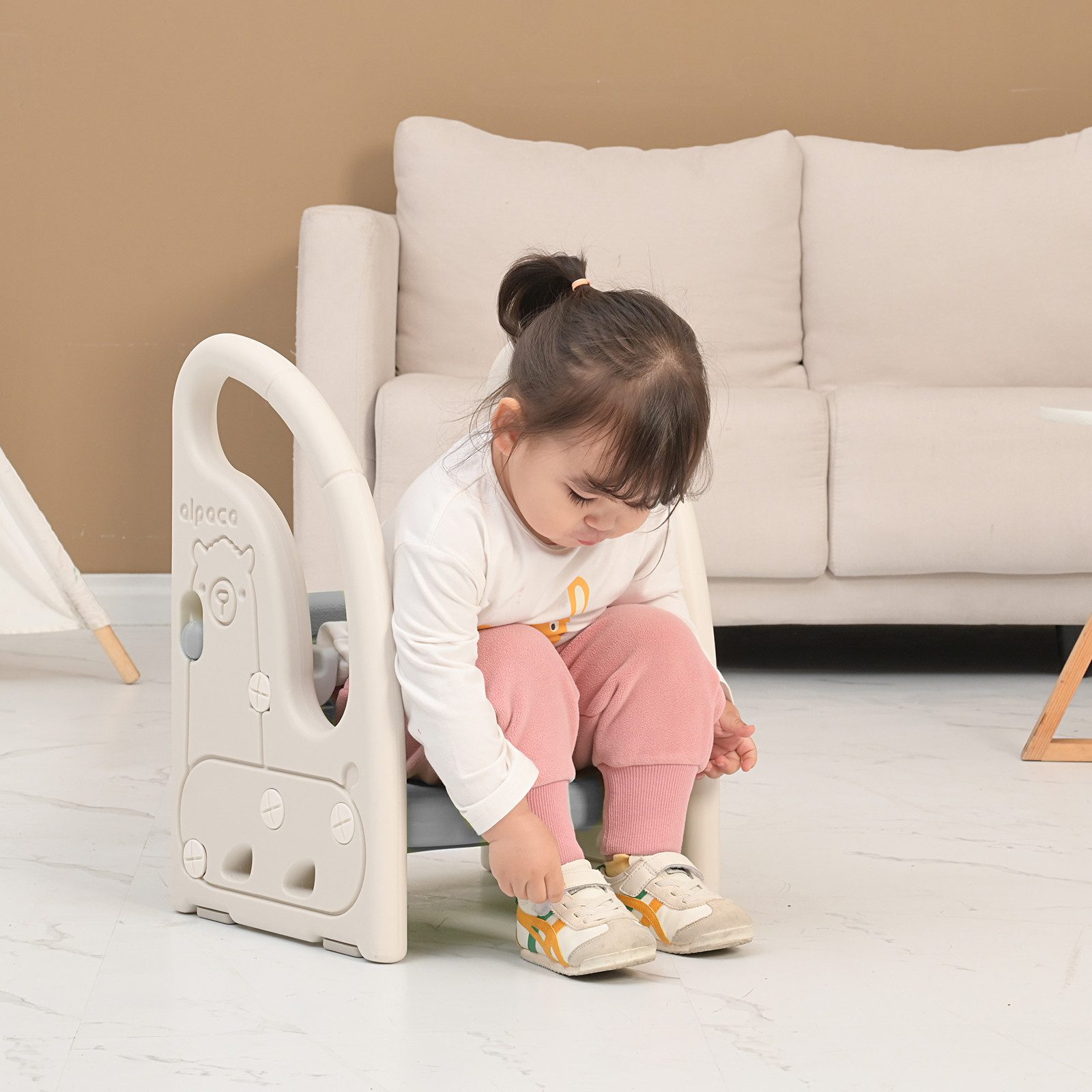 OUNUO Baby-Toilettensitz Kindertritthocker 2 Stufen, breite Klappstufen, für Kinder ab 2 Jahren