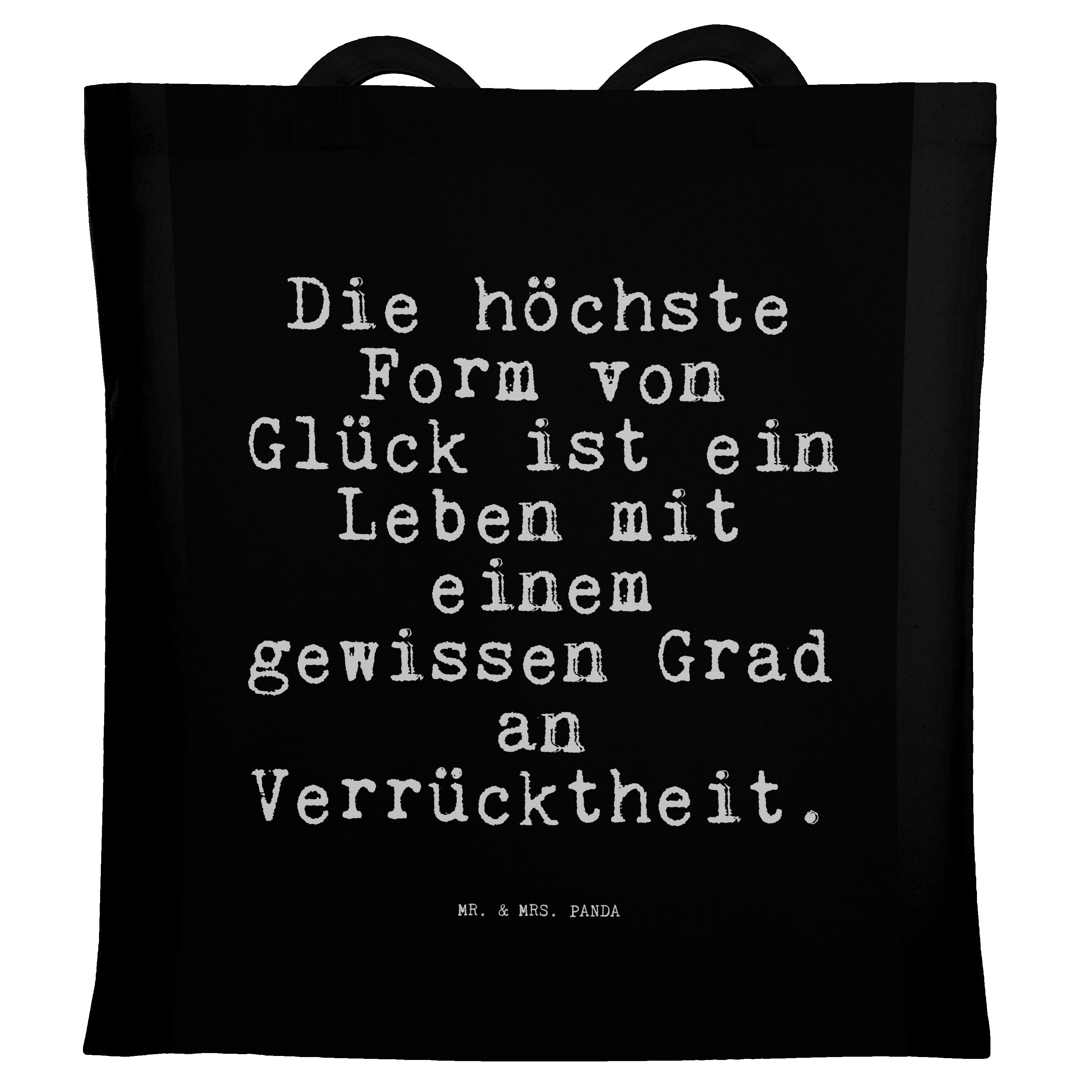 Mr. & Mrs. Panda Tragetasche »Die höchste Form von... Schwarz
