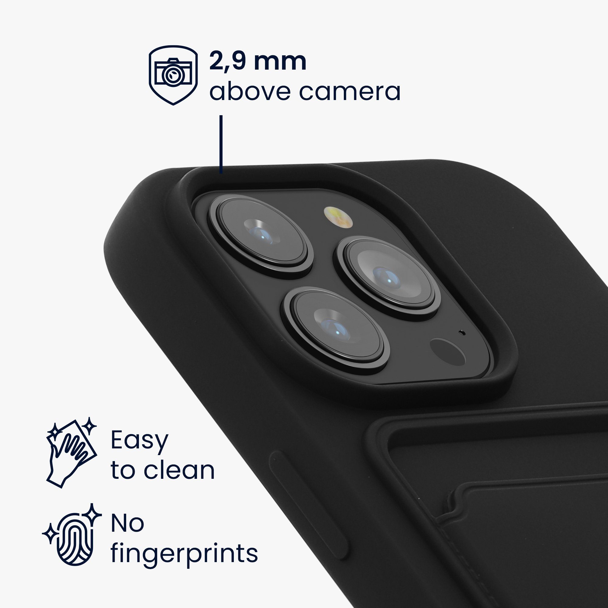 kwmobile Handyhülle Hülle für Apple iPhone 14 Pro, Handyhülle mit Fach für Karten - Handy Cover Case