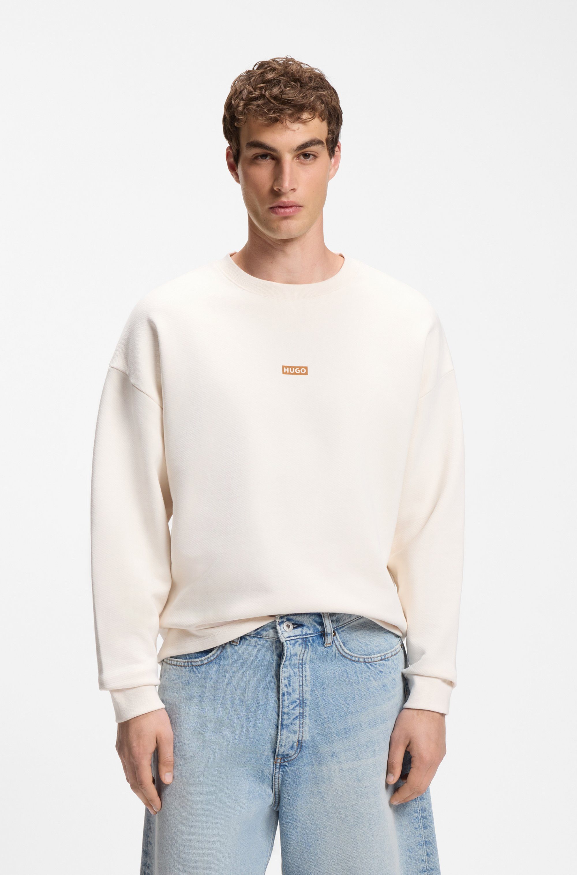 HUGO Sweatshirt Naviu mit Rückendruck