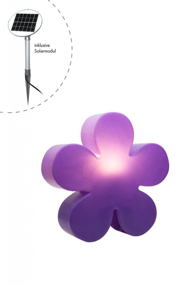 8 seasons design Dekolicht 8 seasons - Motivleuchte Shining Flower Durchmesser 60 cm lila Solar