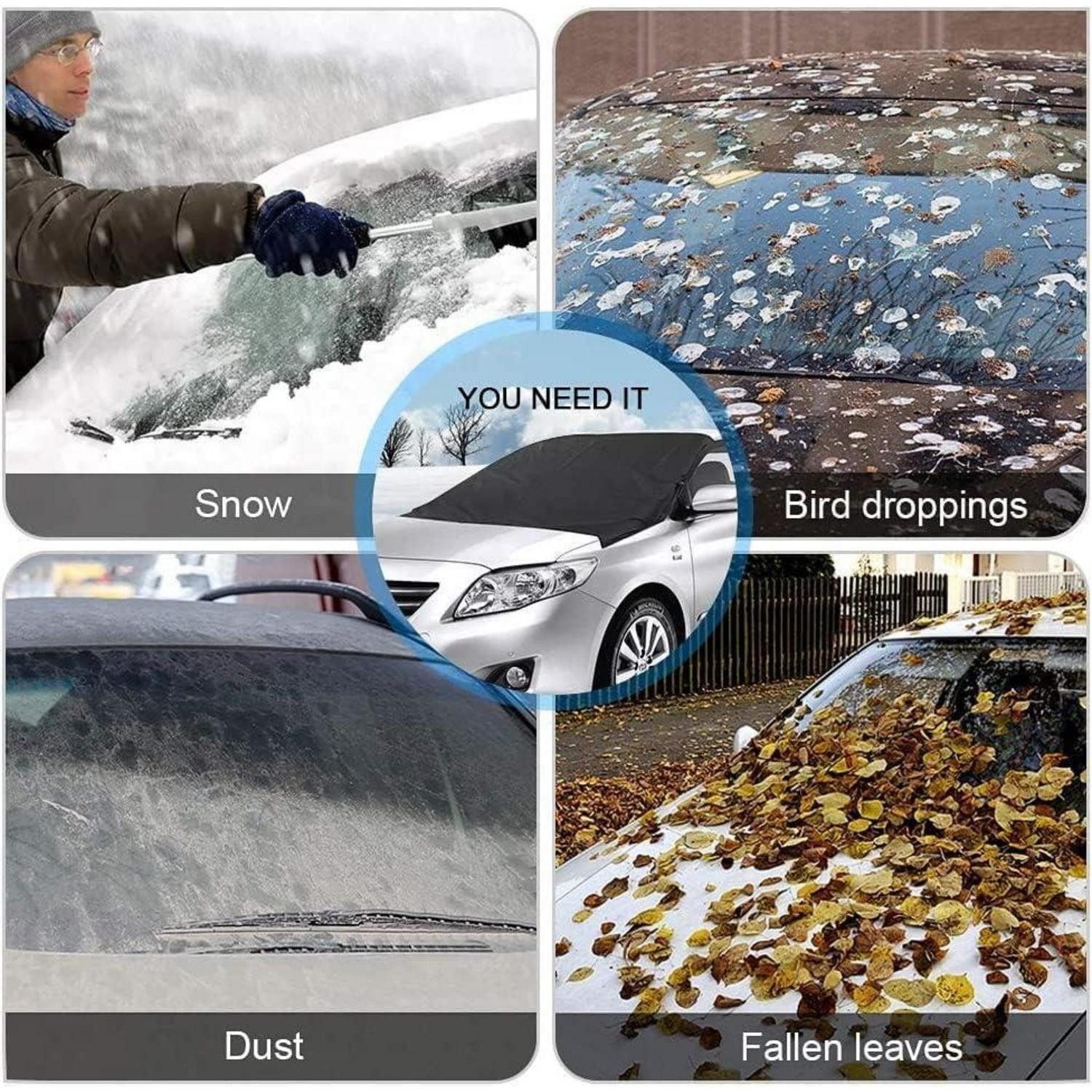 LuxusKollektion Autoplane Frontscheibenabdeckung Magnet Fixierung Anti Frost Schnee Sonne