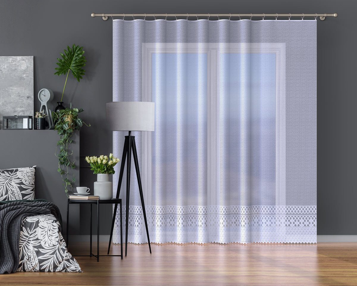 QBTEXTIL Gardine 34796 Zick Zack Muster, halbtransparent, Jacquard-Stoff, K günstig online kaufen