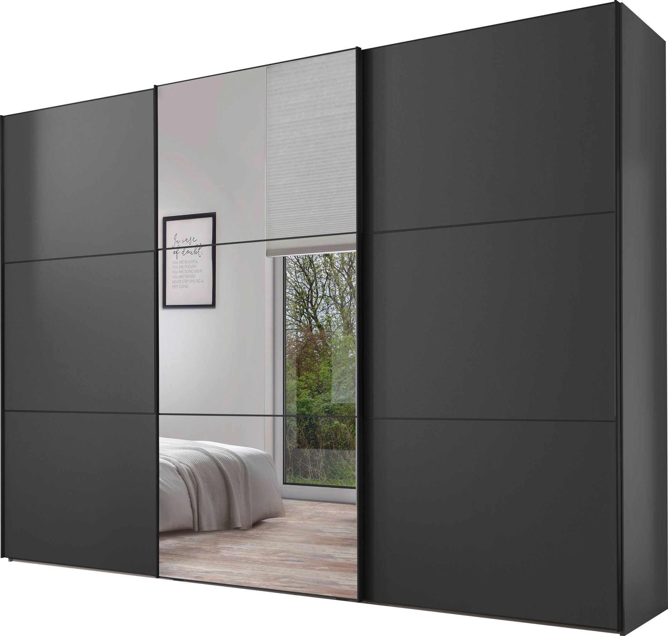 STAUD Schwebetürenschrank Includo, Made in Germany Mit Spiegeltüre und vier verschiedenen Ausstattungsvarianten