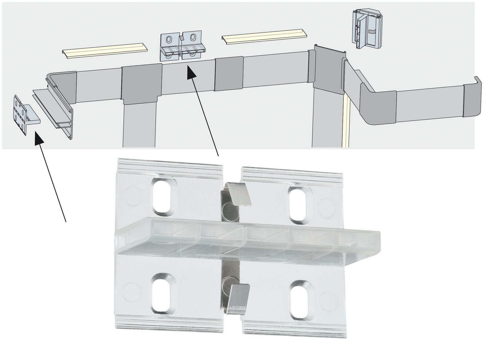 Paulmann LED-Streifen Duo Profil Set 100 cm inkl. Clips und Diffusor, Nicht  vergessen: Passende LED-Strips gleich mitbestellen!