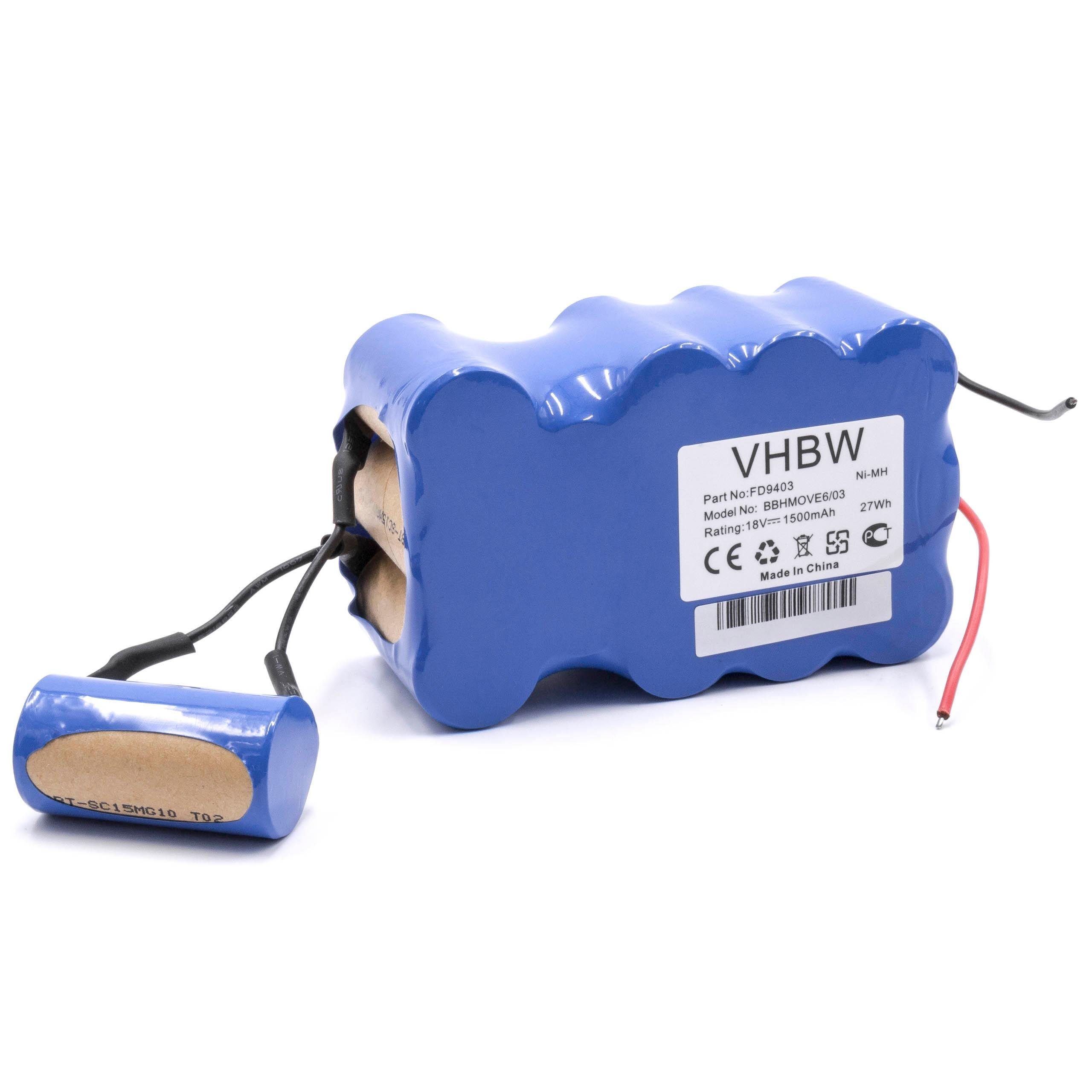 vhbw passend für Bosch BBHMove6, BBHMOVE4N/01, BBHMOVE5/02, BBHMOVE5/03, Staubsauger-Akku 1500 mAh