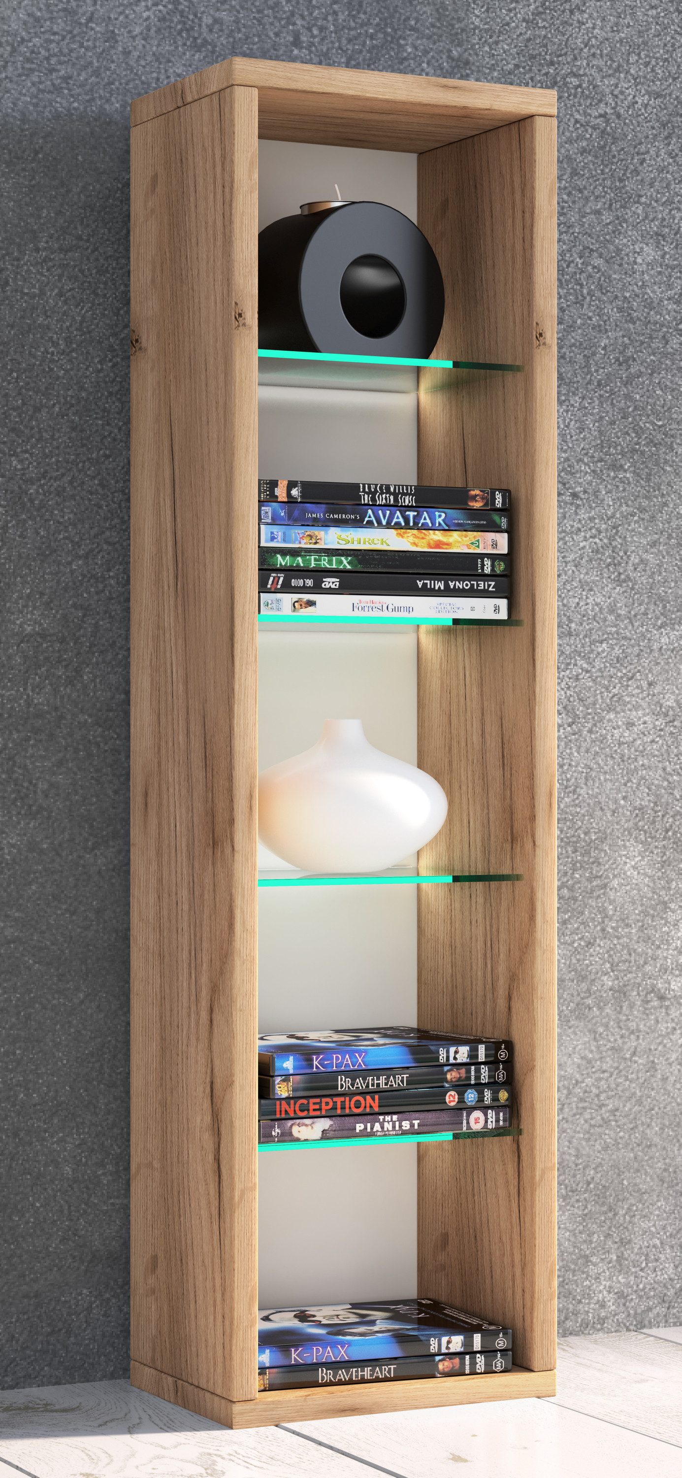 VCM Standregal Holz CD DVD Stand Aufbewahrung Deko Regal Rasato L