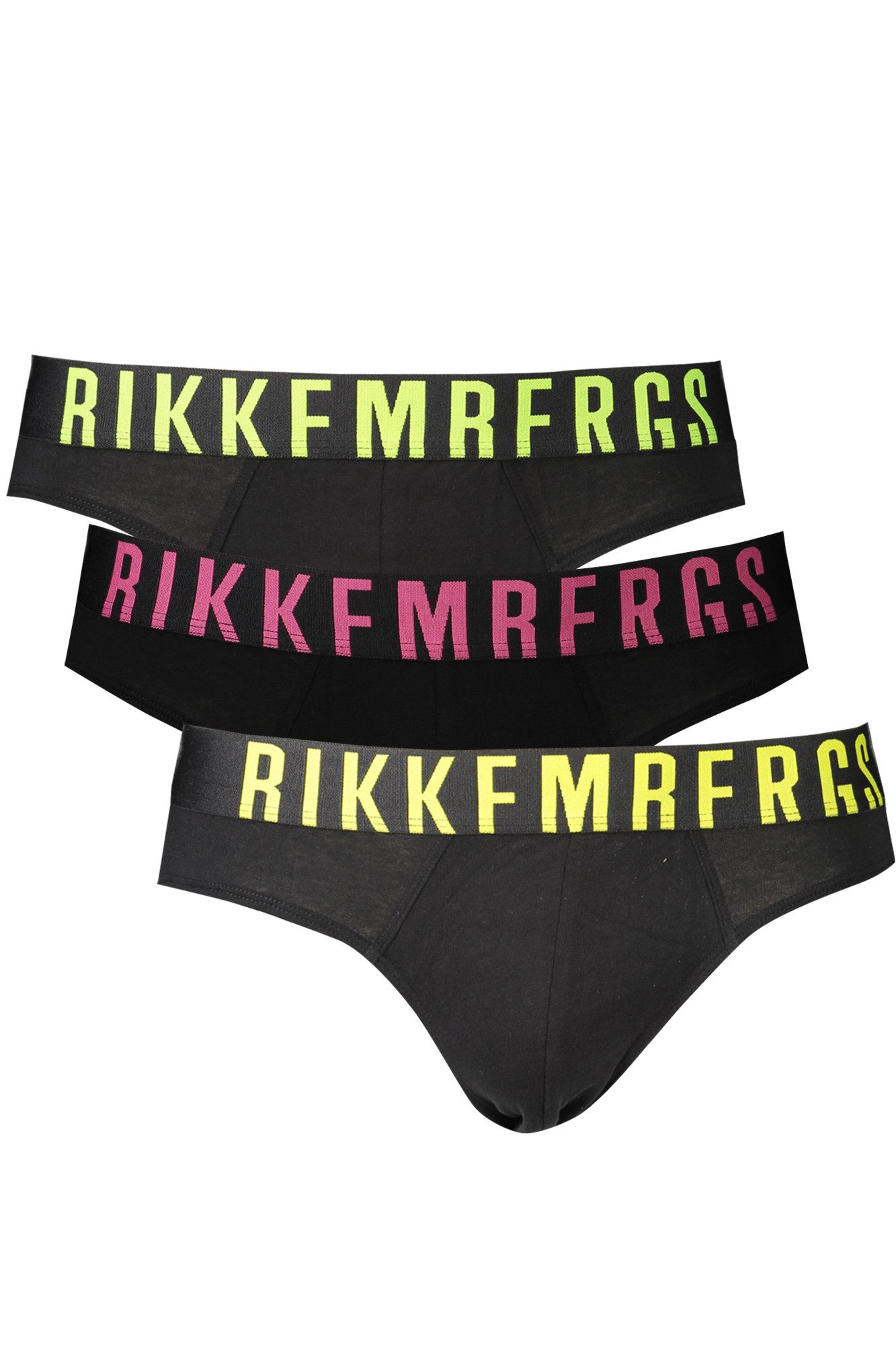 Bikkembergs Boxershorts Herren-Slip 3er-Pack: Elastisch, fluoreszierend, mit Logo-Print