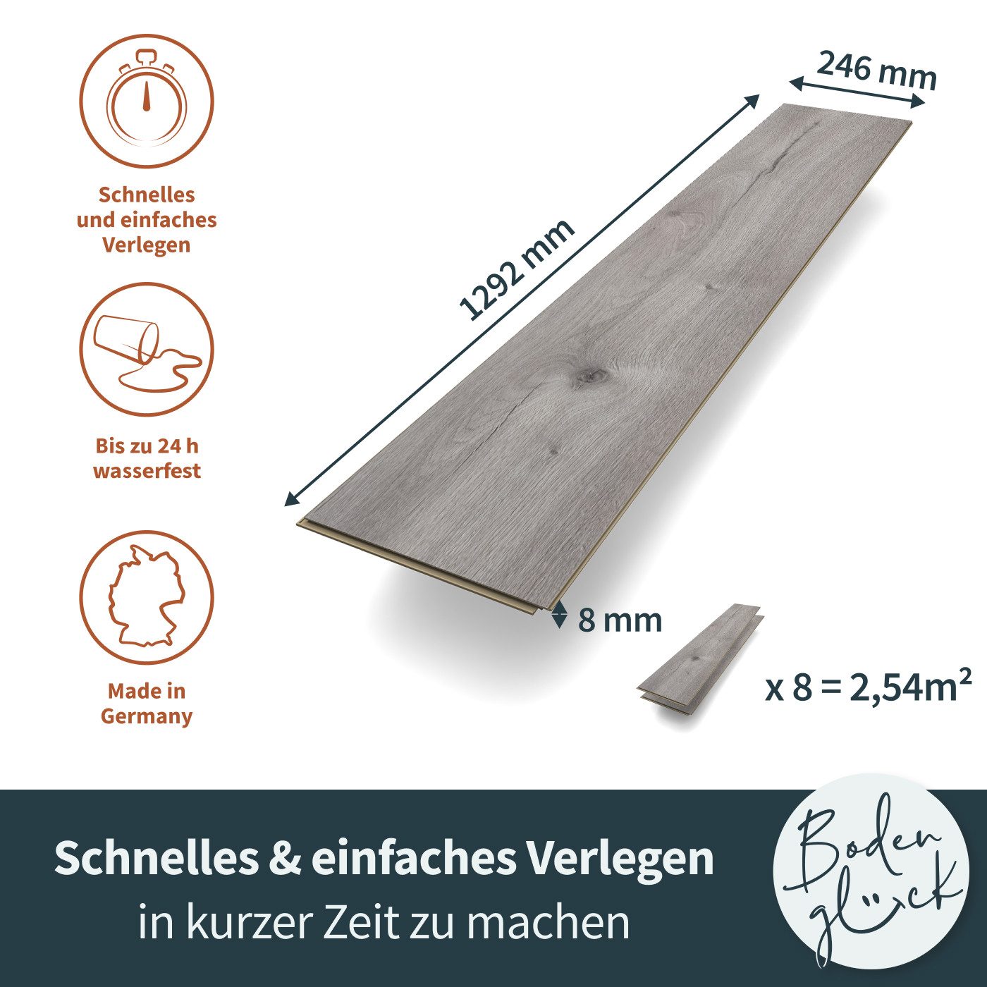 Bodenglück Laminat Deluxe Kollektion Dielen in günstig online kaufen