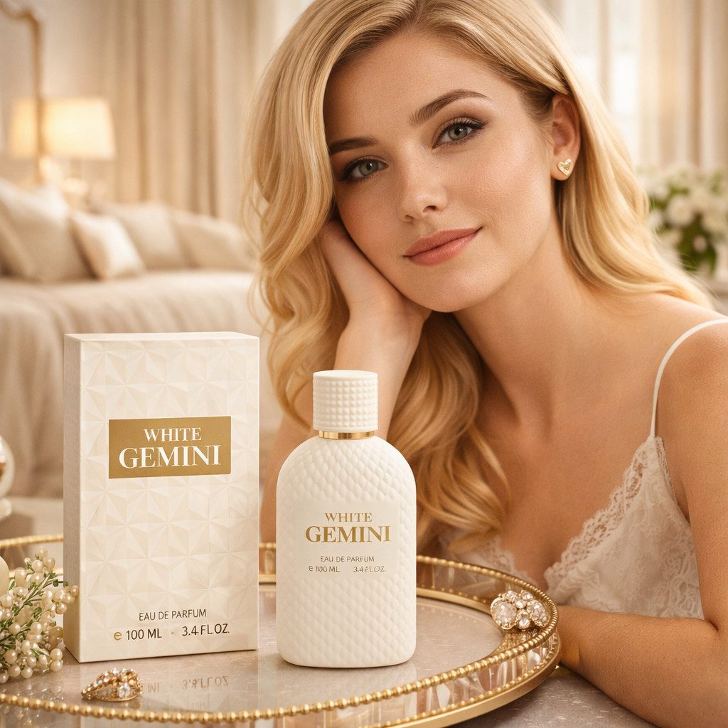 Fine Perfumery London Eau de Parfum White Gemini für Damen 100 ml, 1-tlg., Luxuriöser Damenduft, langanhaltend, edle Verpackung, Premium