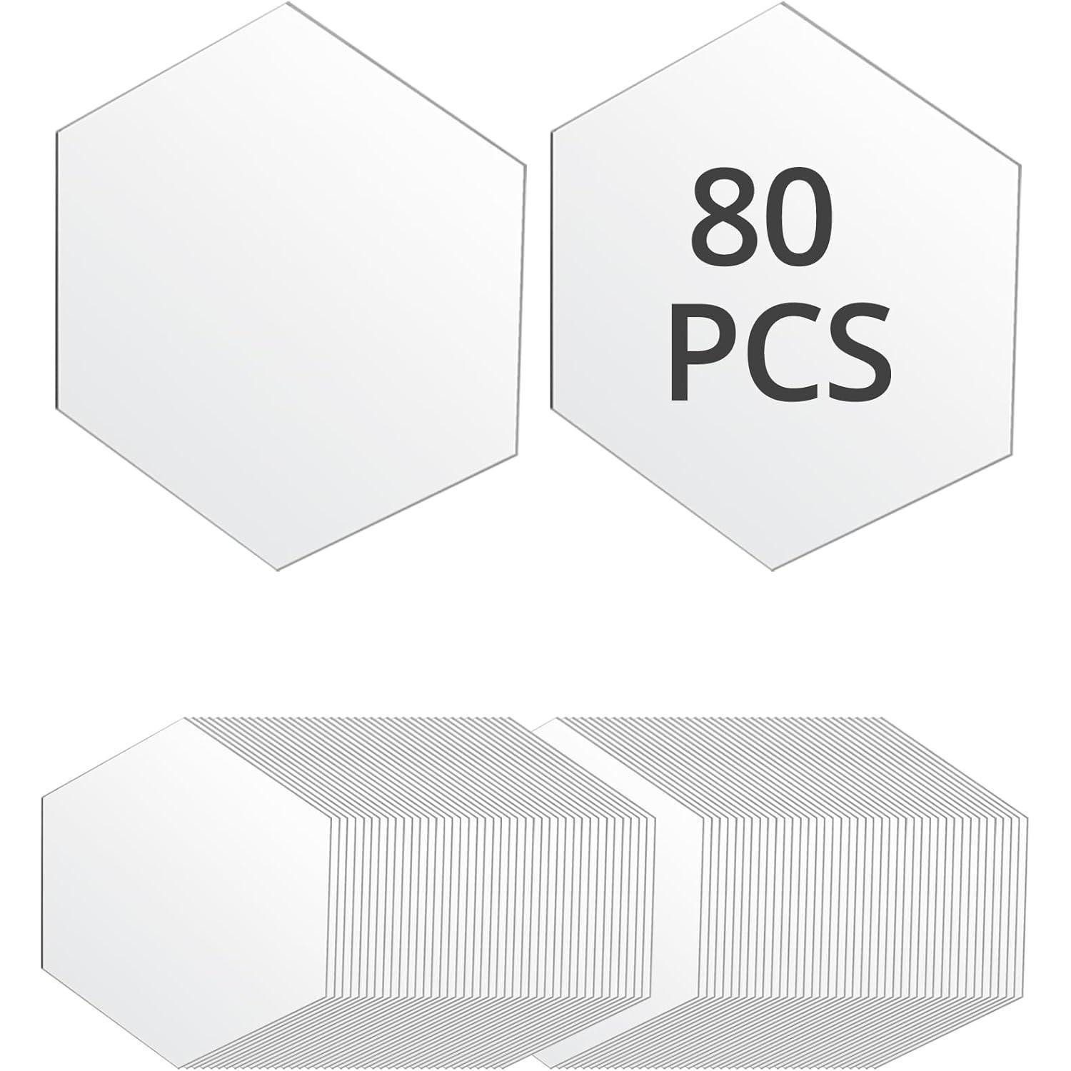 LuxusKollektion Gläser-Set 80 Klare Sechseckige Acrylplatten für