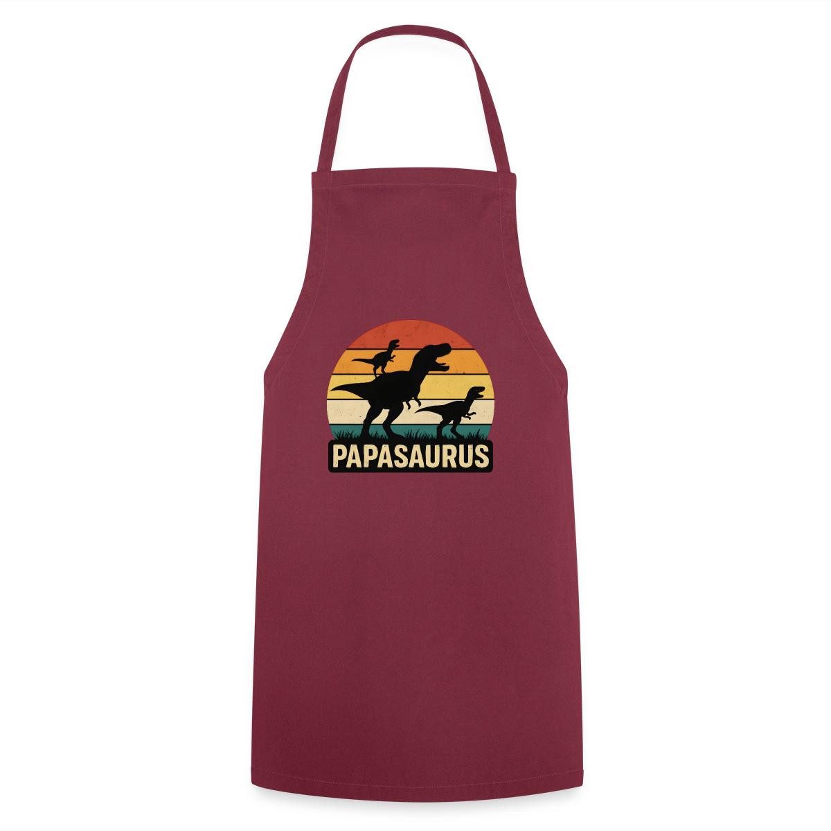 Spreadshirt Kochschürze Papasaurus Dino Papa Kochschürze, (1-tlg)