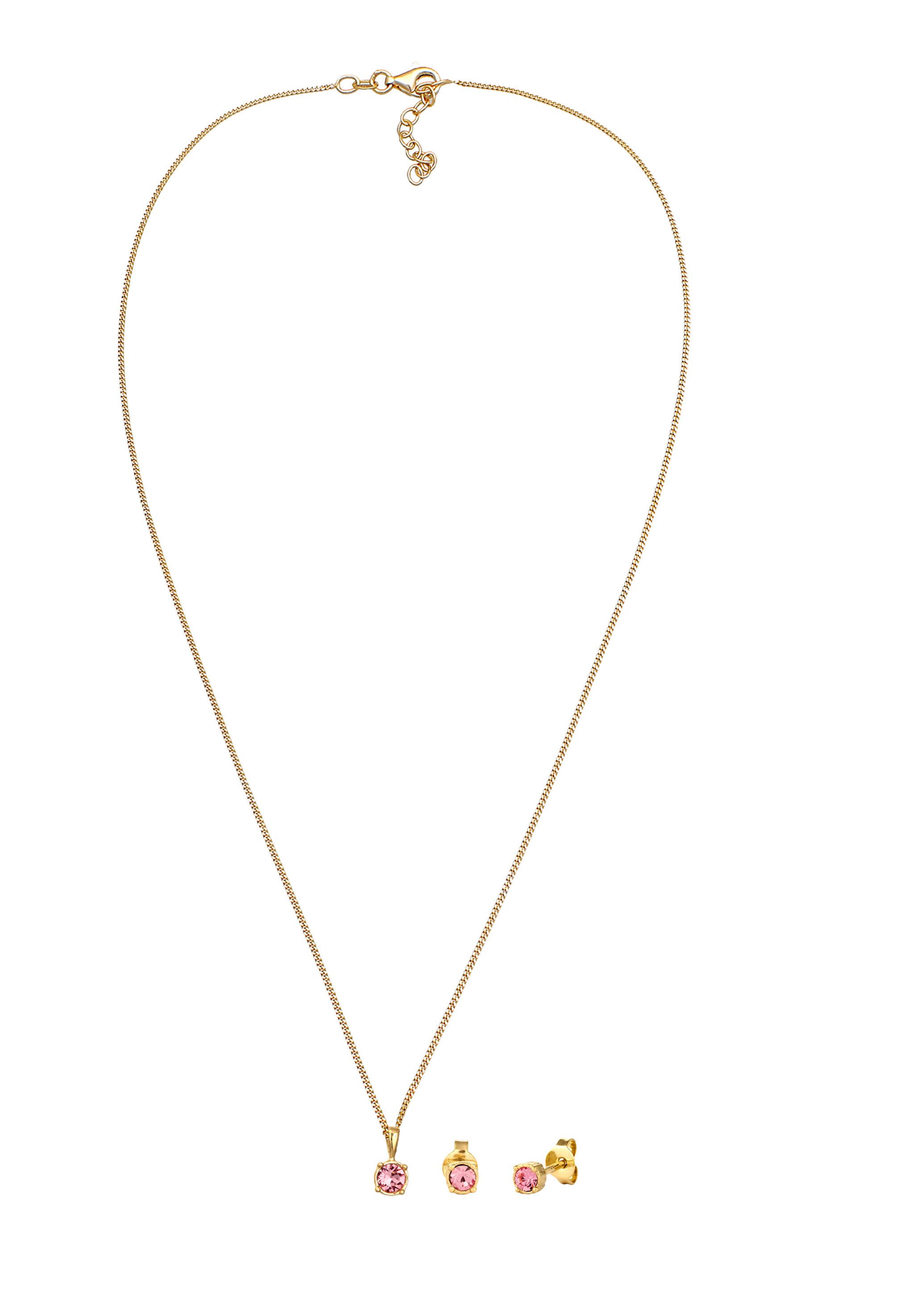 Elli Schmuckset Glas Kristalle Rose 925 günstig online kaufen