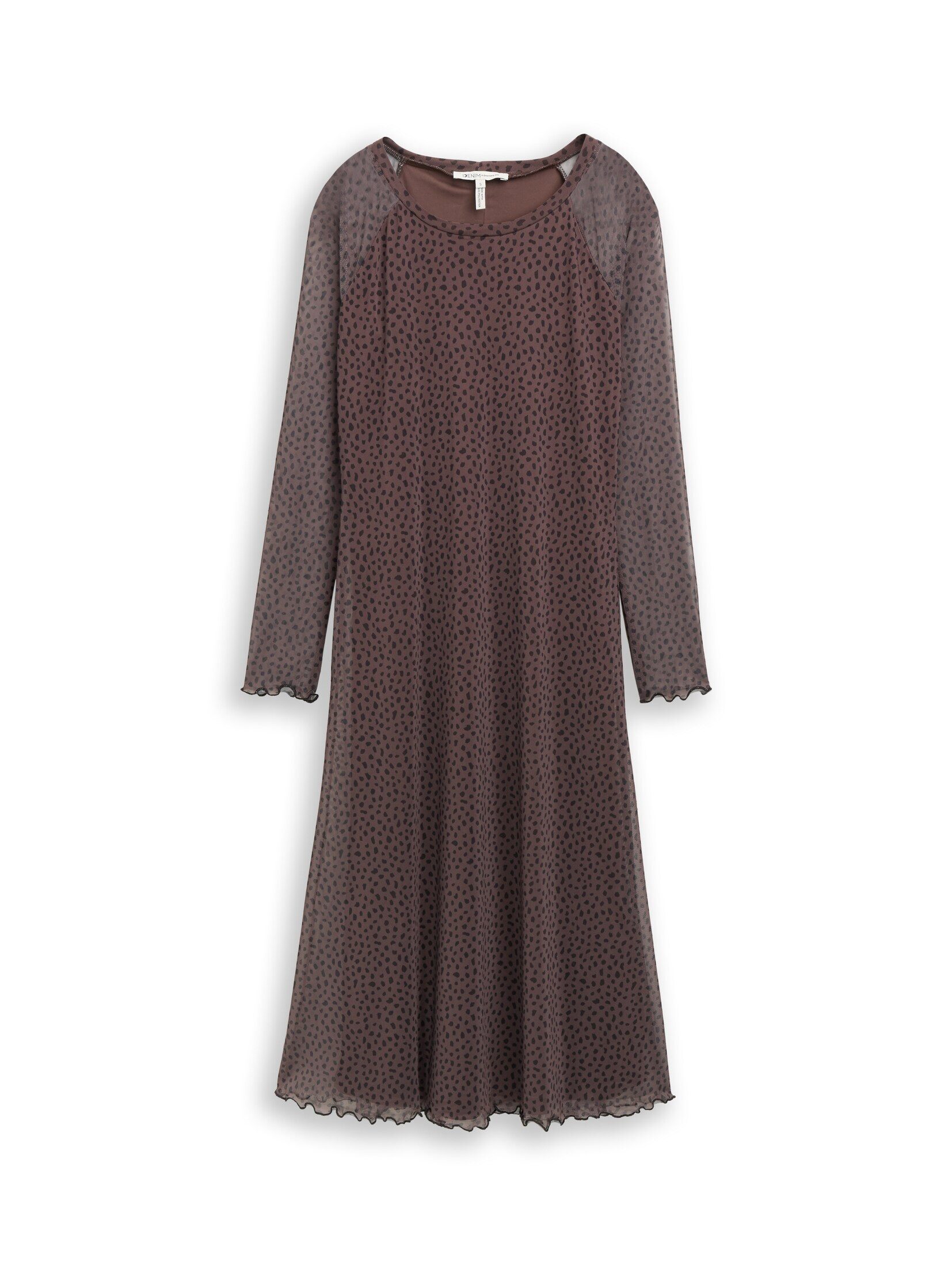 TOM TAILOR Denim Sommerkleid Kleider & Jumpsuits Mesh Midi-Kleid mit Muster günstig online kaufen