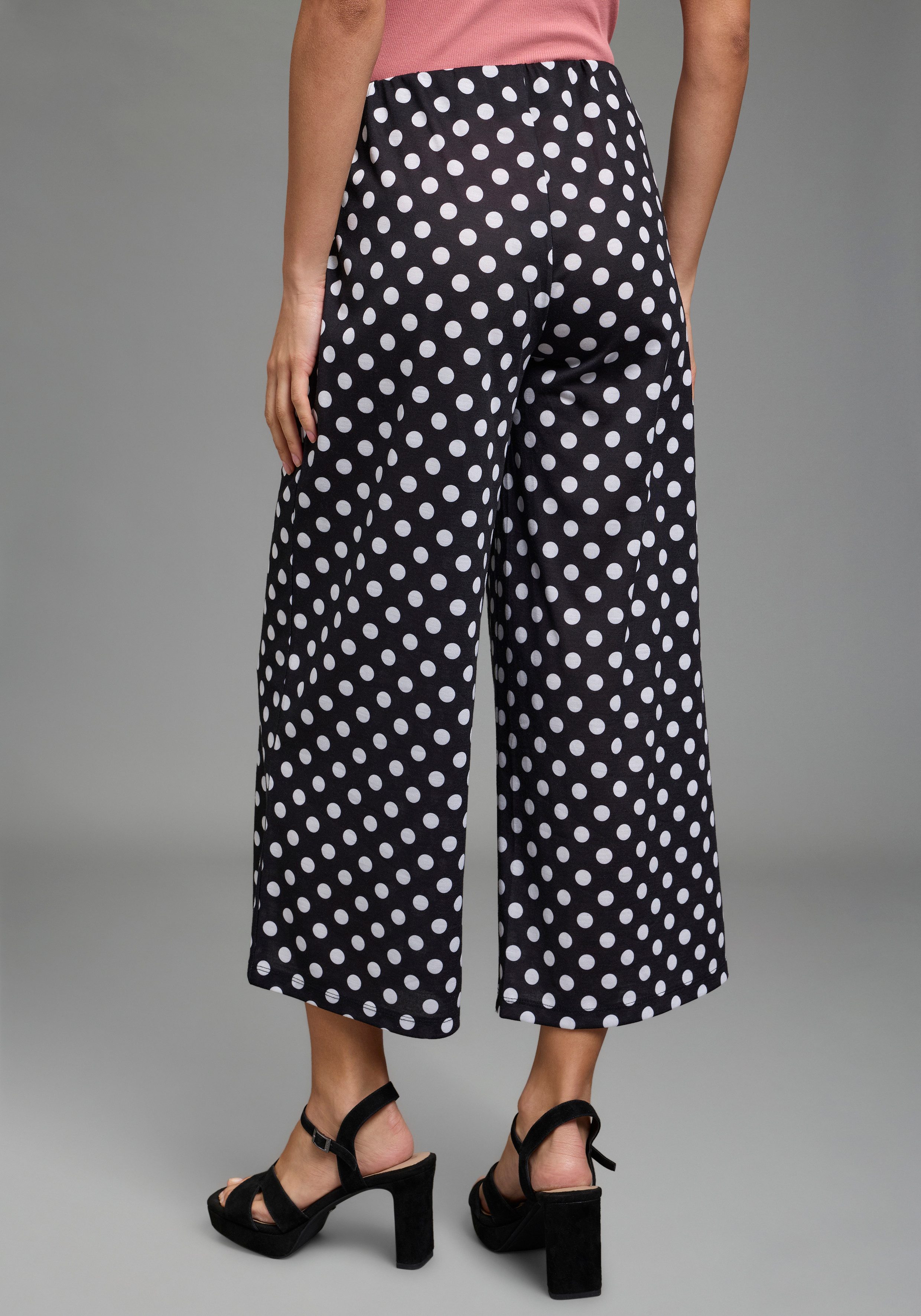 Laura Scott Jerseyhose CULOTTE aus Polyester, mit gepunkteter Optik