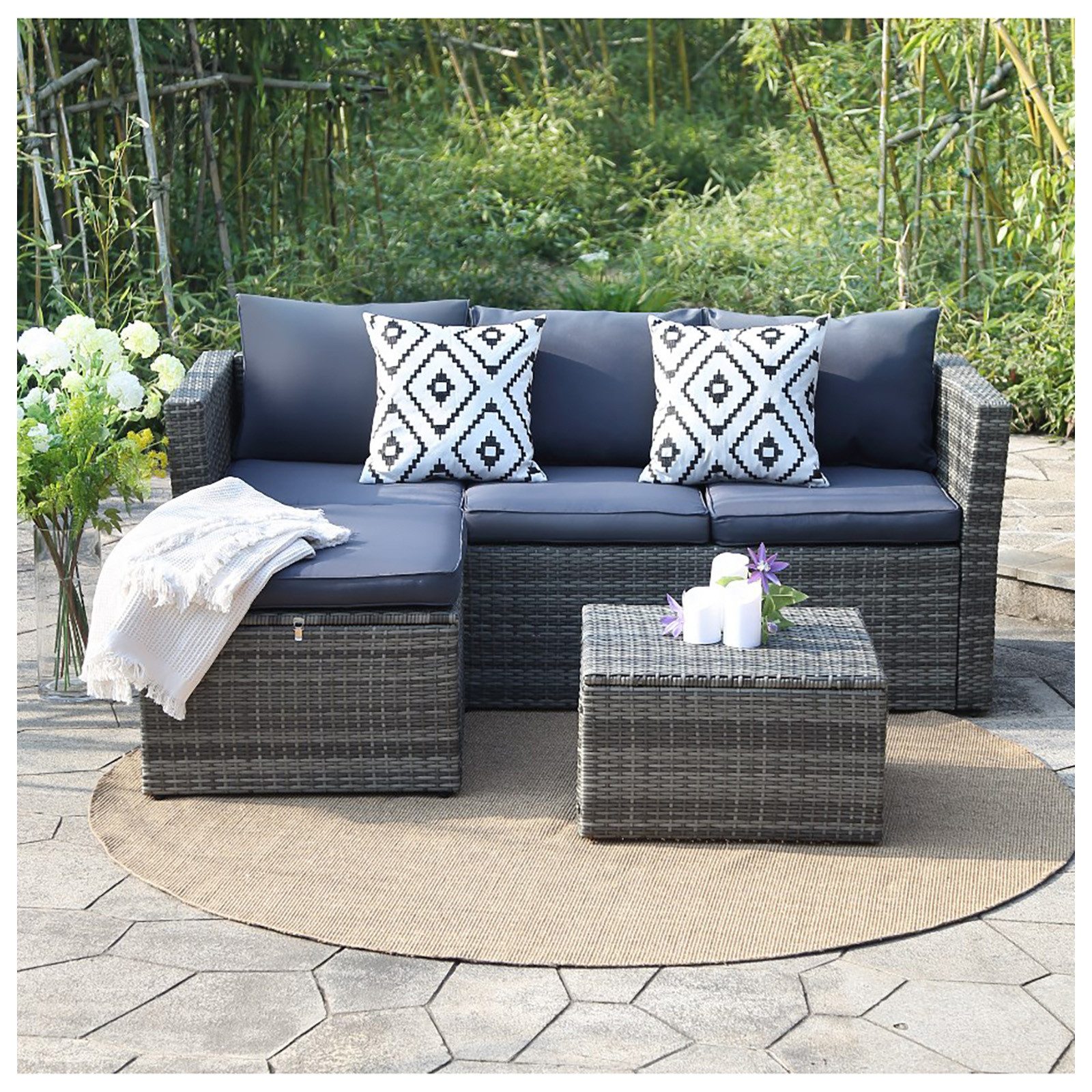 HTI-Living Garten-Essgruppe Outdoor Möbel Matze Blau, günstig online kaufen
