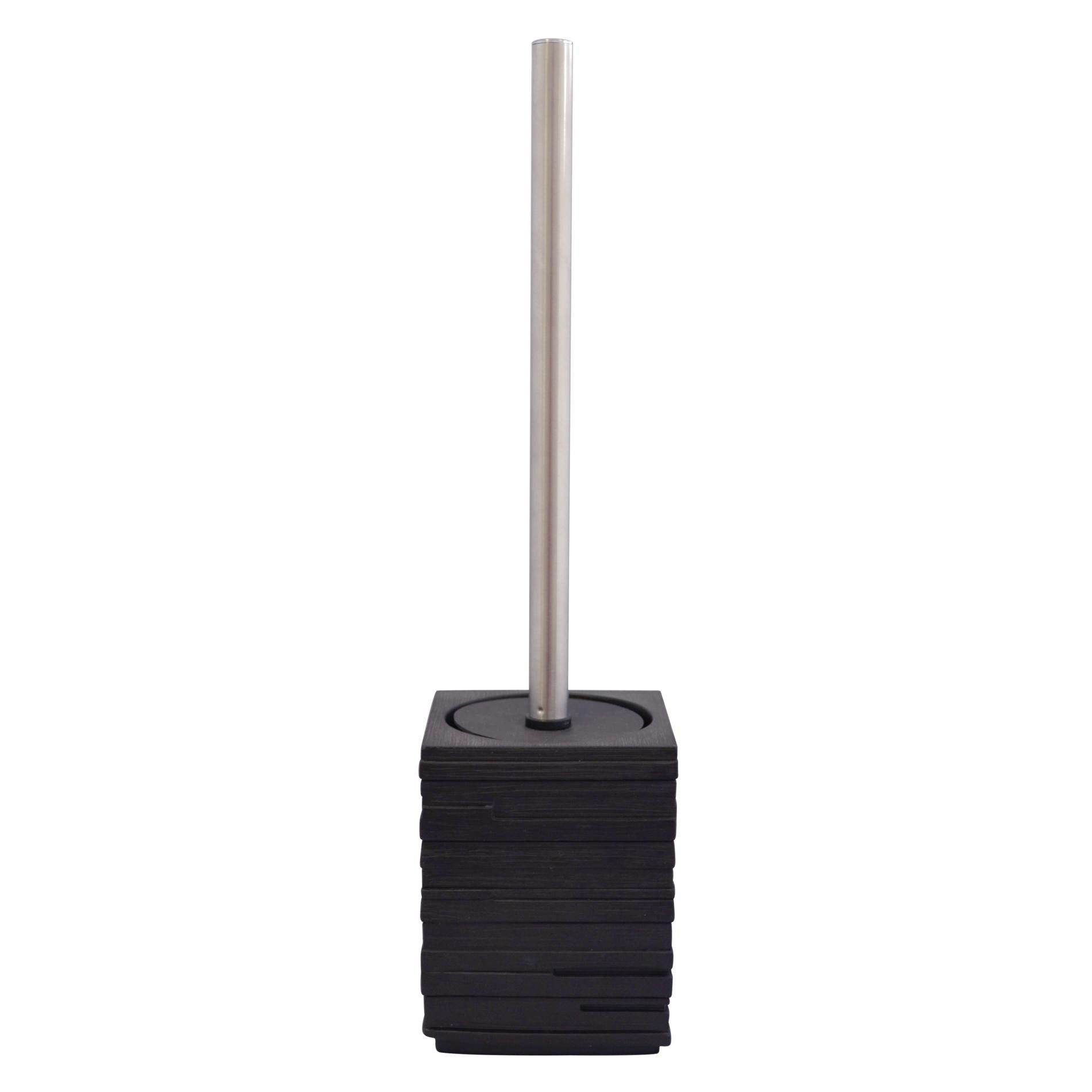Badaccessoire-Set WC-Garnitur Brick schwarz