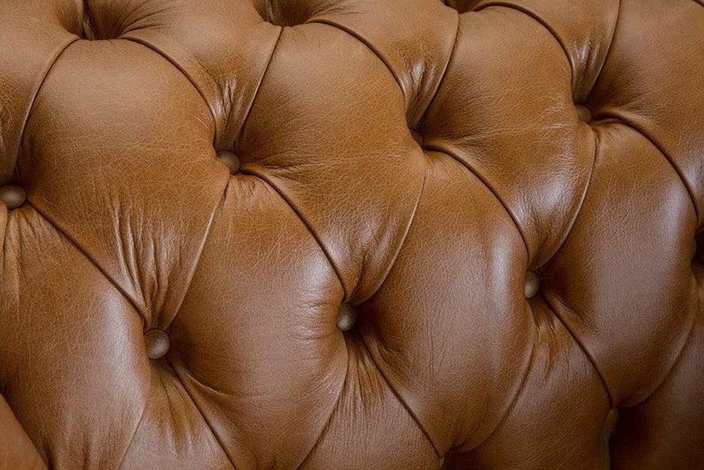 JVmoebel Chesterfield-Sessel Eleganter Polsterstuhl im Chesterfield-Stil, hellbrauner Bezug (Packung, Relaxsessel), Made in Europa