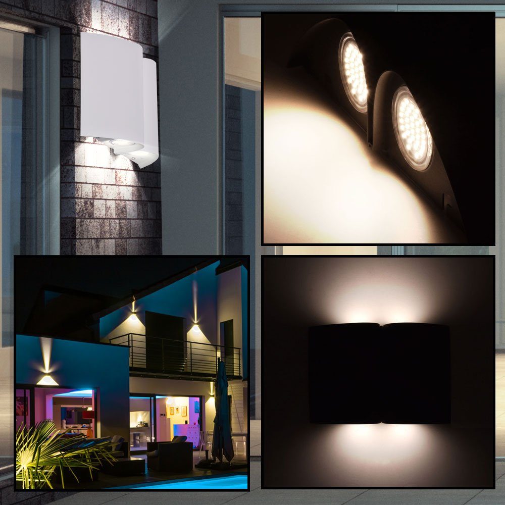 EGLO Außen-Wandleuchte, Leuchtmittel Strahler Haus DOWN Außen Warmweiß, Design UP inklusive, Wand Lampe Tür LED Bereich