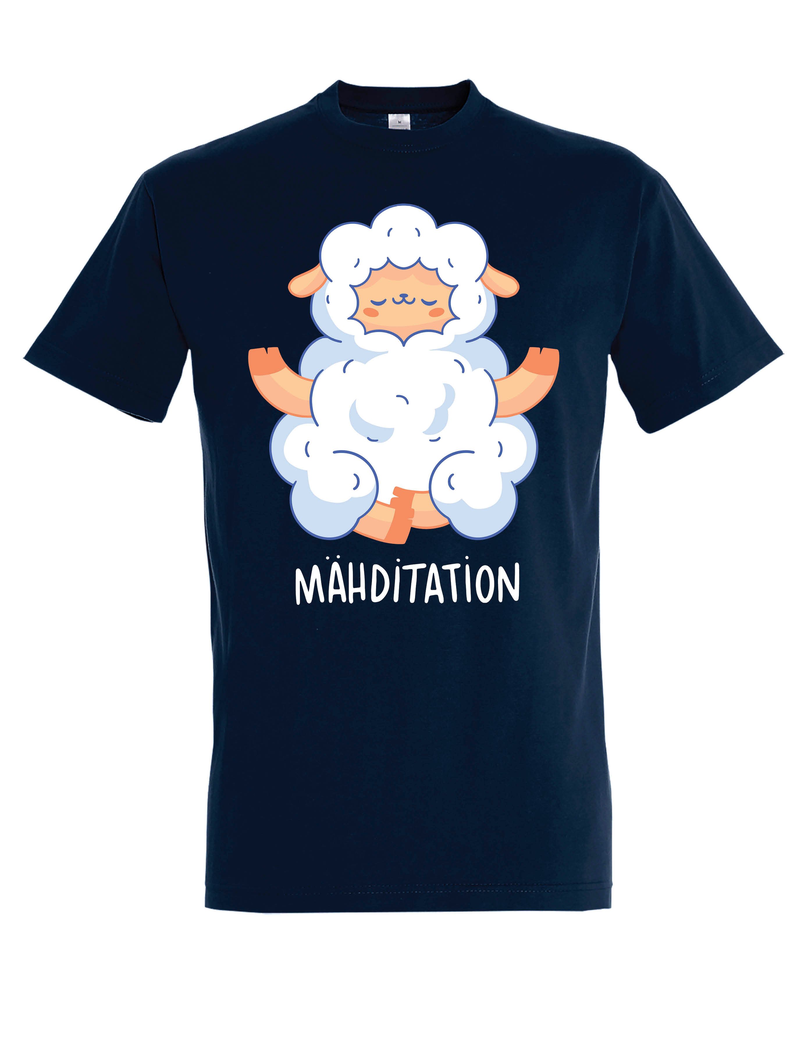 T-Shirt Herren T-Shirt "Mähditation" entspannen mit lustigen print