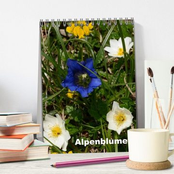 CALVENDO Wandkalender Alpenblumen (Tischkalender 2024 DIN A5 hoch), CALVENDO Monatskalender