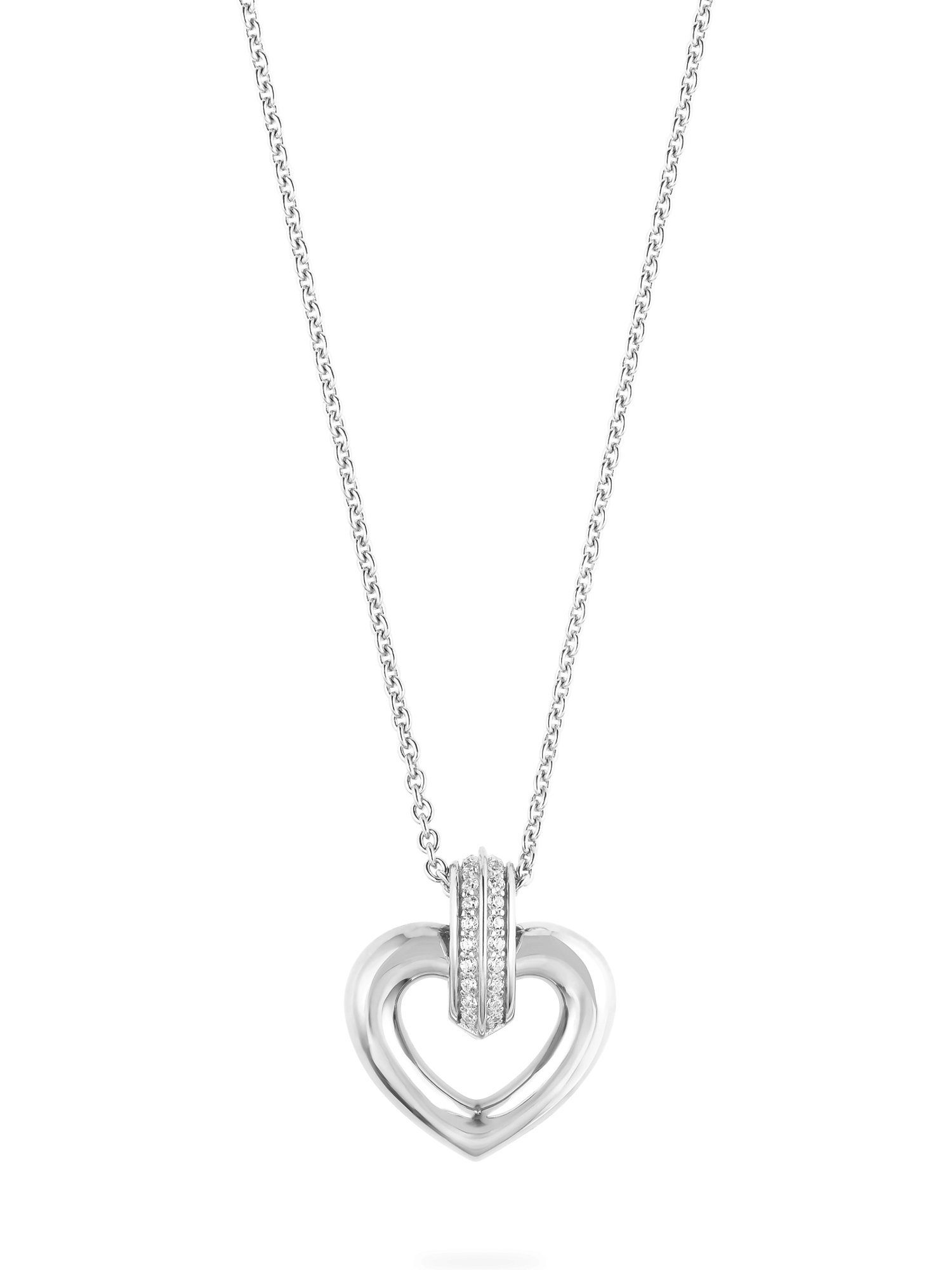 JETTE Silberkette JETTE Damen-Kette 925er Silber 38 Zirkonia Herz, STRONG HEART