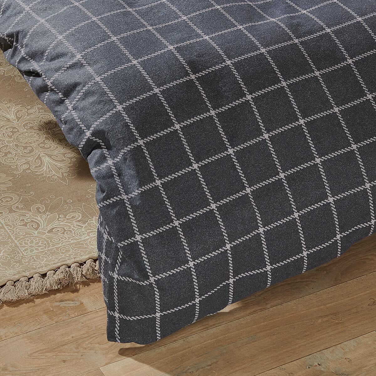 TRAUMSCHLAF Bettwäsche Karo anthrazit, Flanell, 3 günstig online kaufen